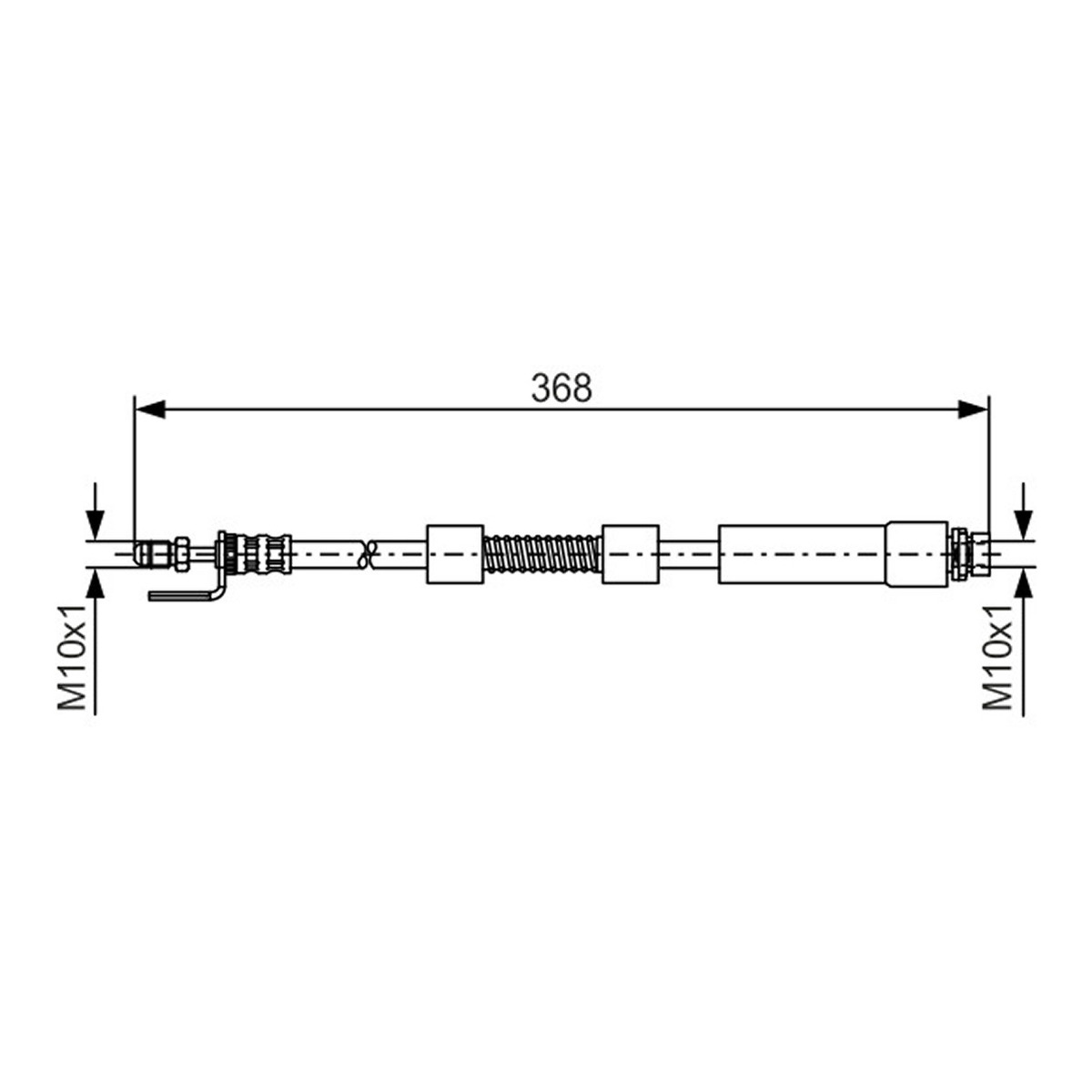 Шланг гальмівний (передній) Ford Tourneo Connect/Transit Connect 02-13 (L=357mm) M10x1/M10x1 Bosch