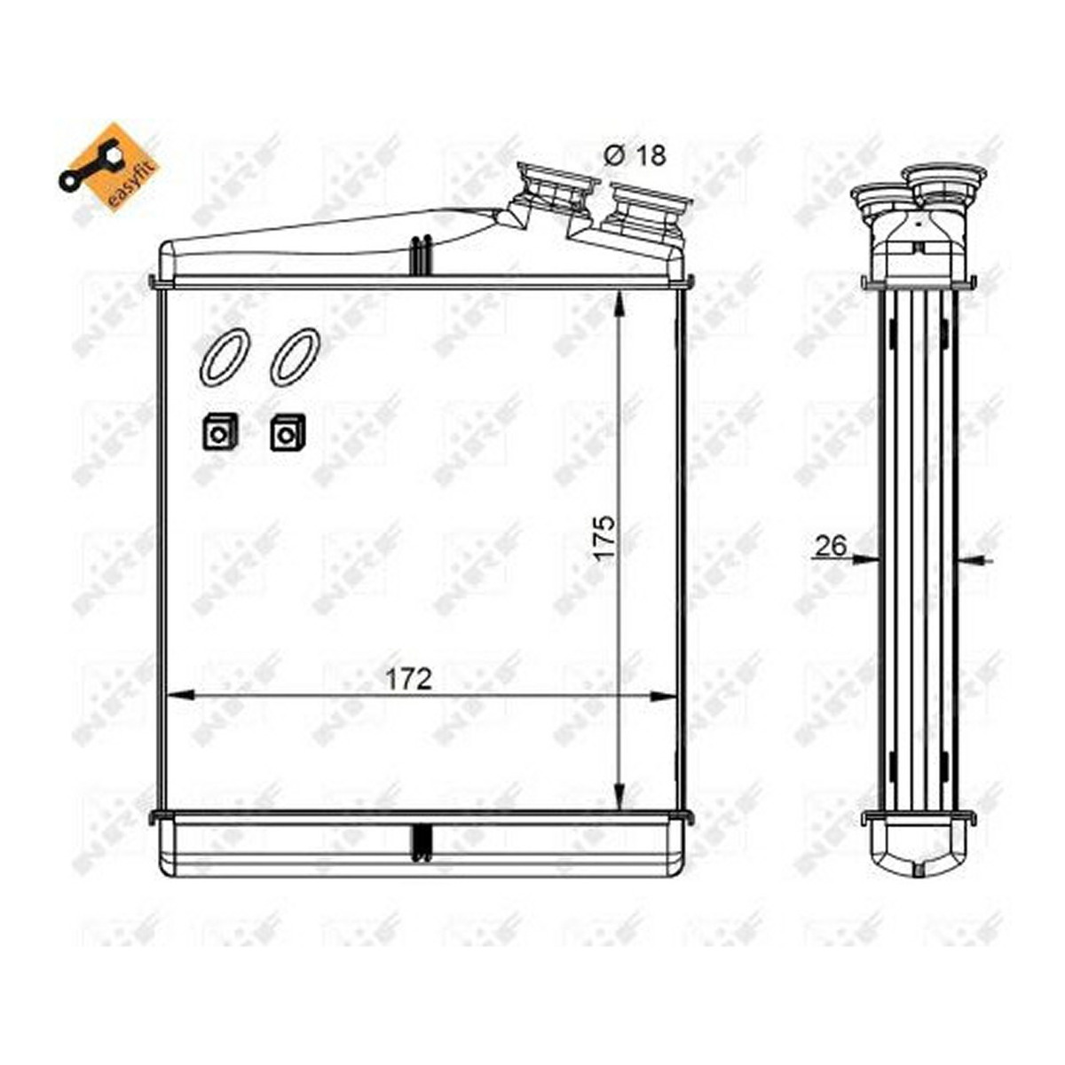 Радіатор пічки Land Rover Discovery/Freelander/Range Rover 2.0/2.2/3.2 06- NRF