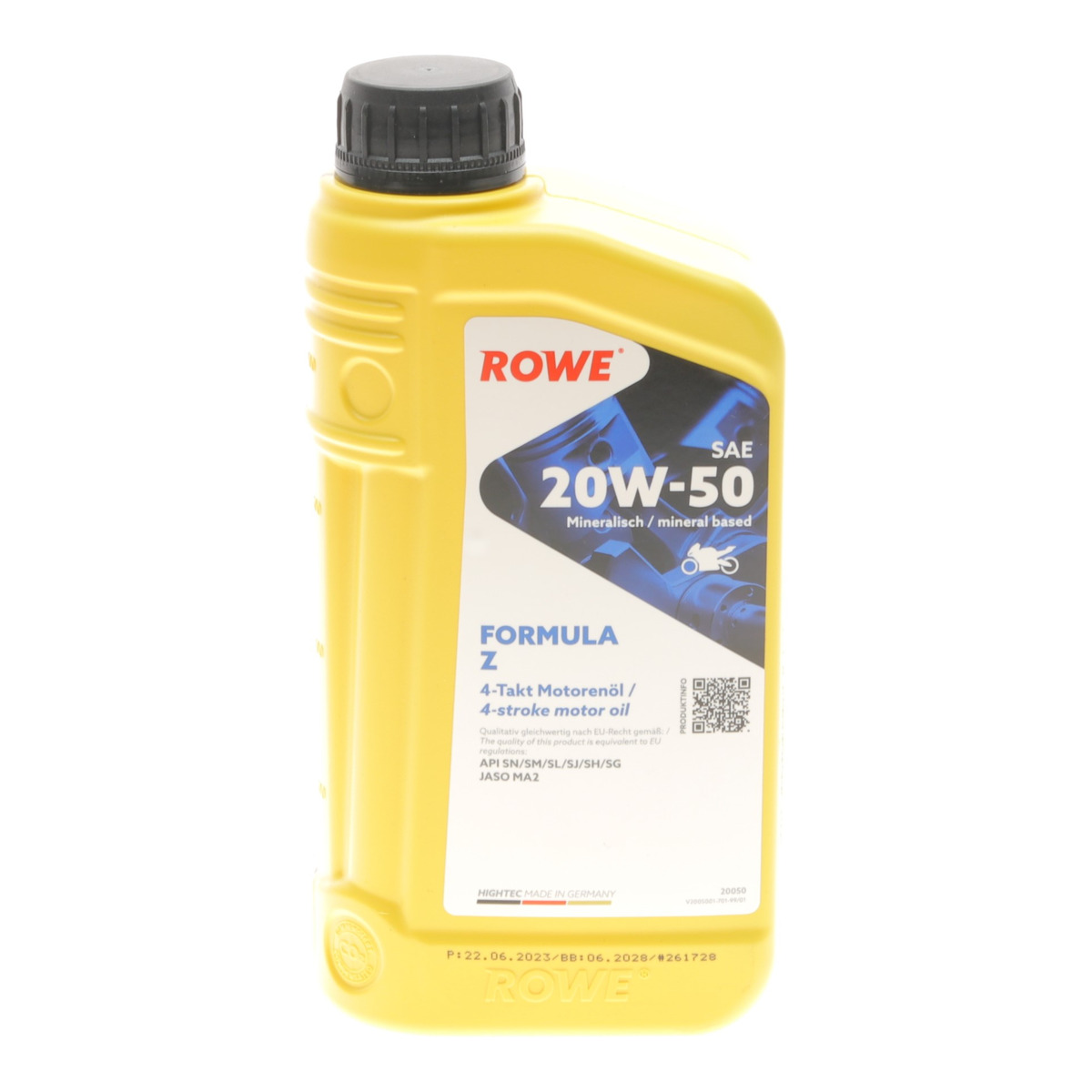 Олива 20W50 HIGHTEC FORMULA Z (1L) (JASO MA2/API SN/SM/SL/SJ/SH/SG) ROWE