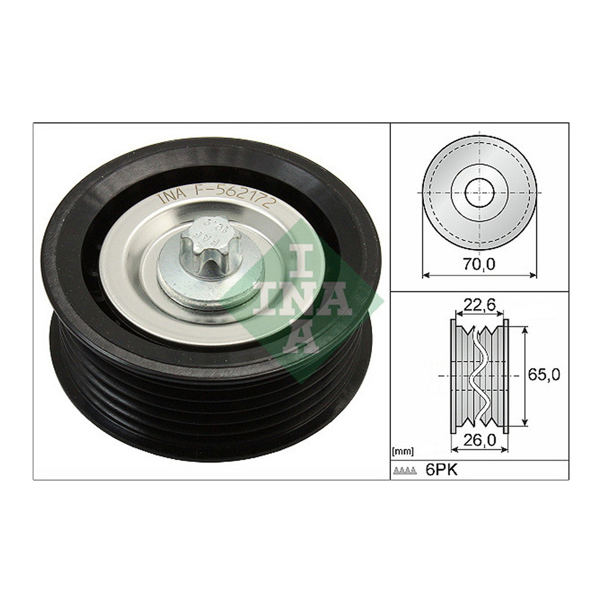 Ролик генератора Opel Astra H 1.9 CDTI 04-10 (паразитний) Schaeffler INA фото 3