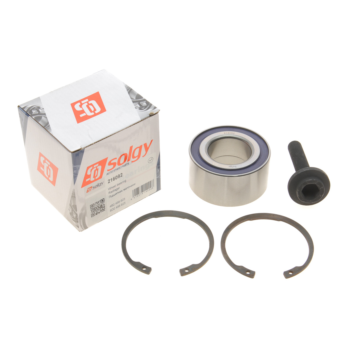Підшипник маточини (передньої) Audi A4/A6/VW Passat 95-05 (39x75x37) (к-кт) Solgy