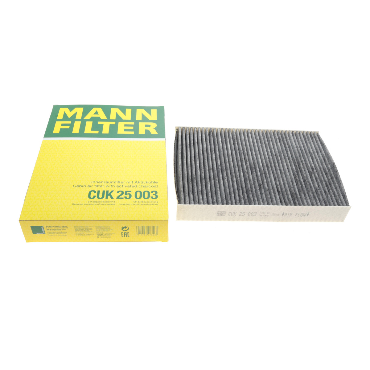 Фільтр салону Nissan Qashqai II/Renault Espace V/Kadjar/Megane IV/Talisman 1.2-1.6D 13- (вугільний) Mann Filter