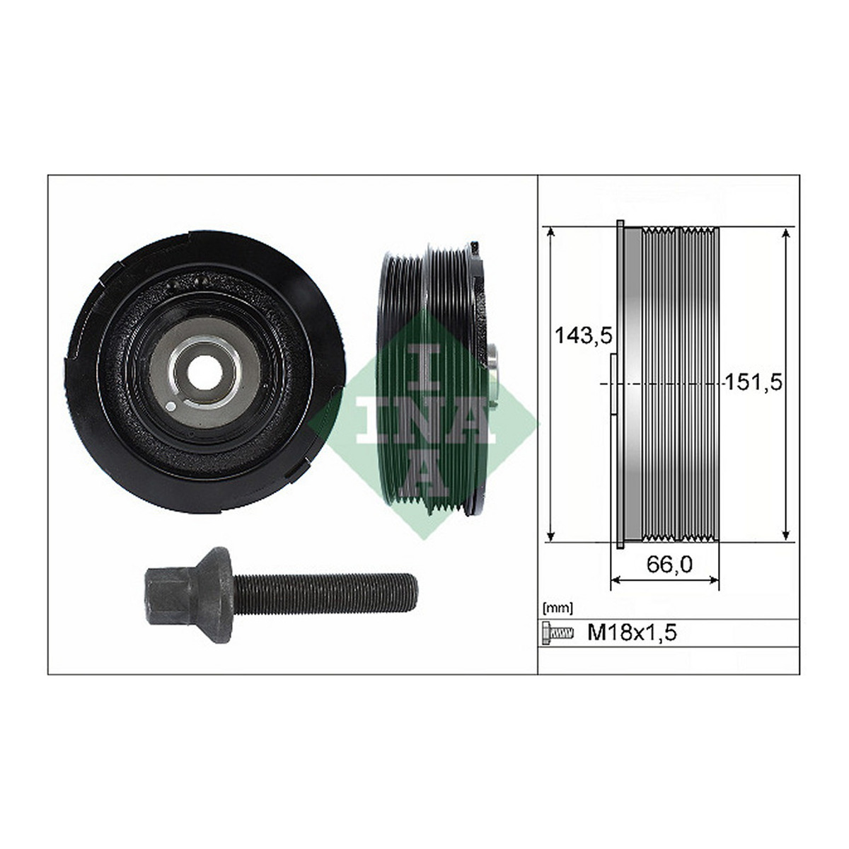 Шків колінвалу BMW 5 (E39) 520d 00-03 M47 D20 (204D1) Schaeffler INA