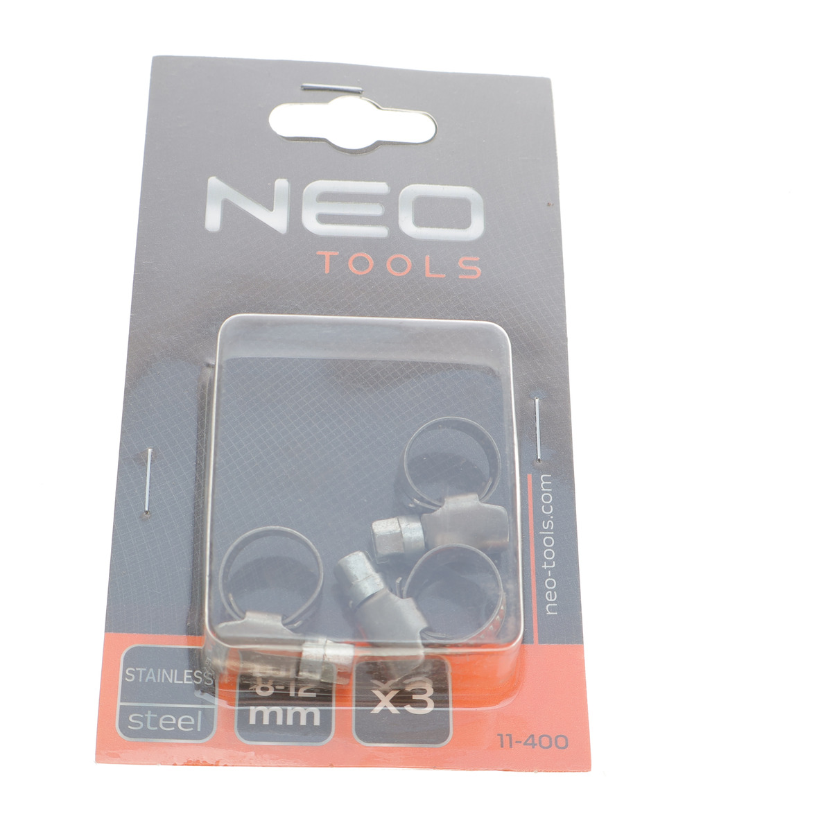 Хомут черв'ячний Ø8-12x9 мм 3 од. NEO Tools