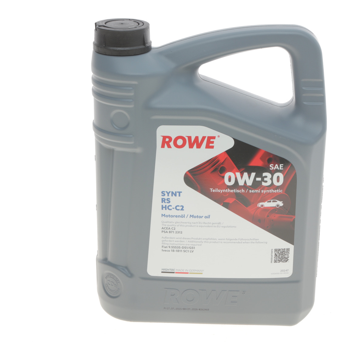 Олива 0W30 HIGHTEC SYNT RS HC-C2 (4L) (9.55535-DS1/GS1/IVECO 18-1811 SC1 LV/PSA B71 2312) (ACEA C2) ROWE