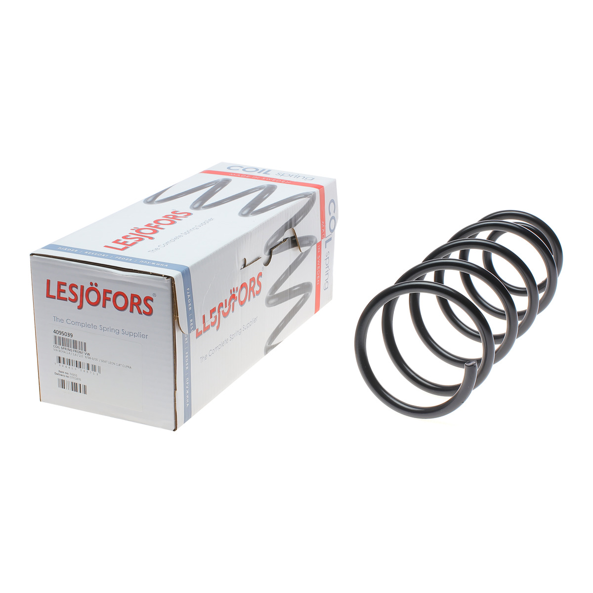 Пружина (передня) VW Bora 1.4 16V/1.6/16V/FSI/2.0 98-13 (седан/унив.)/Seat Leon 1.8T Cupra R 02-06 Lesjofors