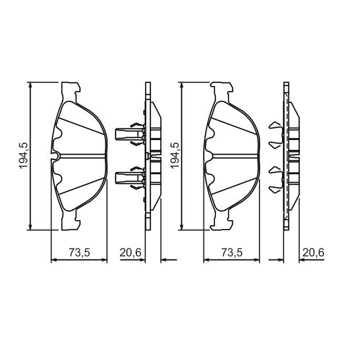 Комплект гальмівних колодок передн , BMW 5 (E60), 5 (E61), 6 (E63), 6 (E64), 7 (E65, E66, E67), ROLLS-ROYCE PHANTOM VII, PHANTOM VII DROPHEAD 3.0D-6.75 01.03-07.17
