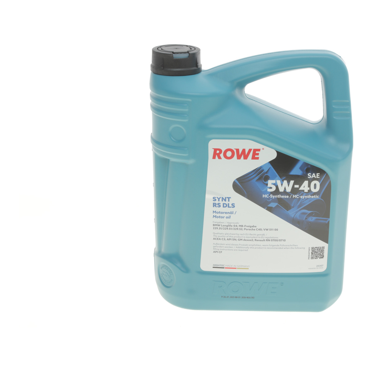 Олива 5W40 HIGHTEC SYNT RS DLS (5L) (LL-04/MB 229.31/229.51/MB 229.52/Porsche C40/VW 511 00) ROWE