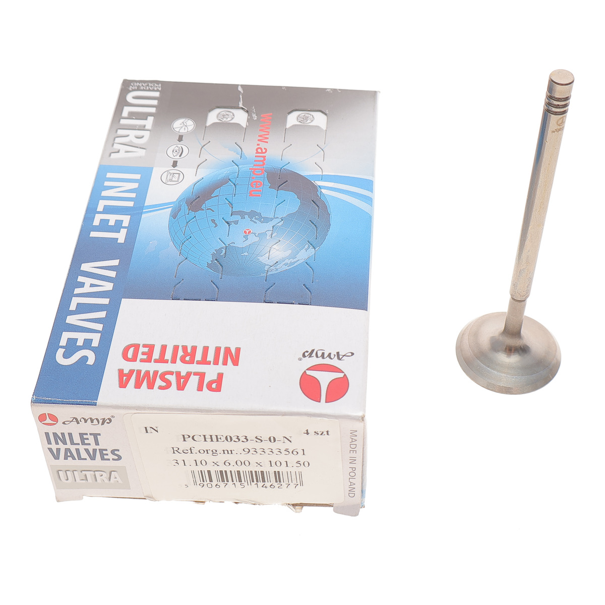Клапан (впуск) Opel Astra G/B/Vectra B/C 1.8 16V 95-08 (31.1x6x101.5) (азотований) AMP