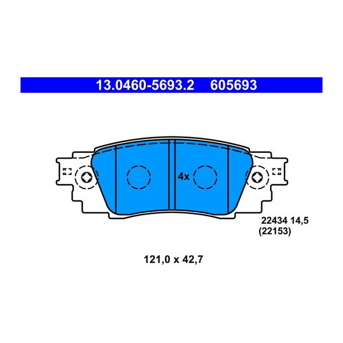 Колодки гальмівні (задні) Toyota Camry 17-/Rav4 18-/Lexus ES VII 18-/RX 15- ATE
