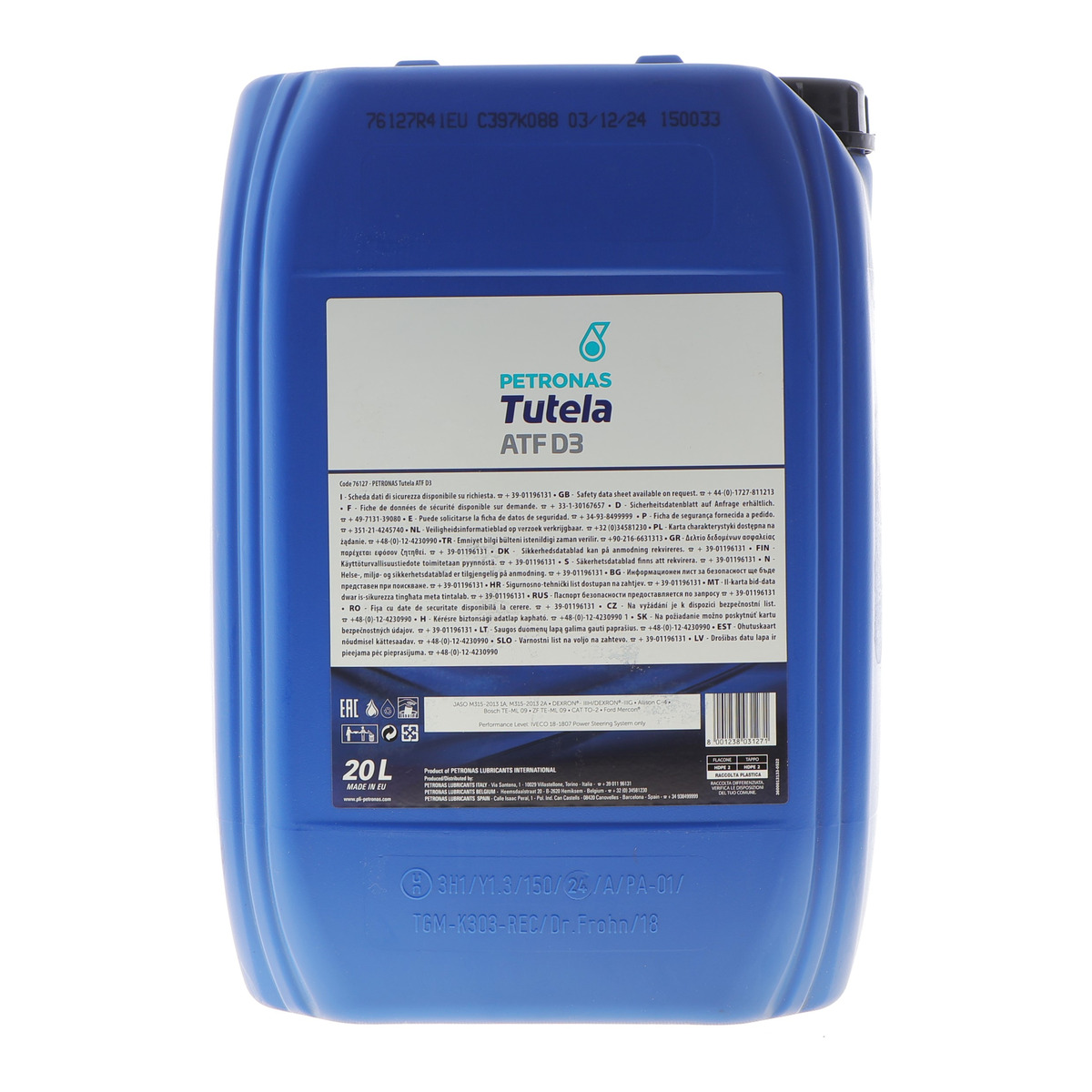 Олива TUTELA ATF D3 (20L) (GM Dexron III-H/Dexron III-G/Allison C4/Ford Mercon) PETRONAS фото 3