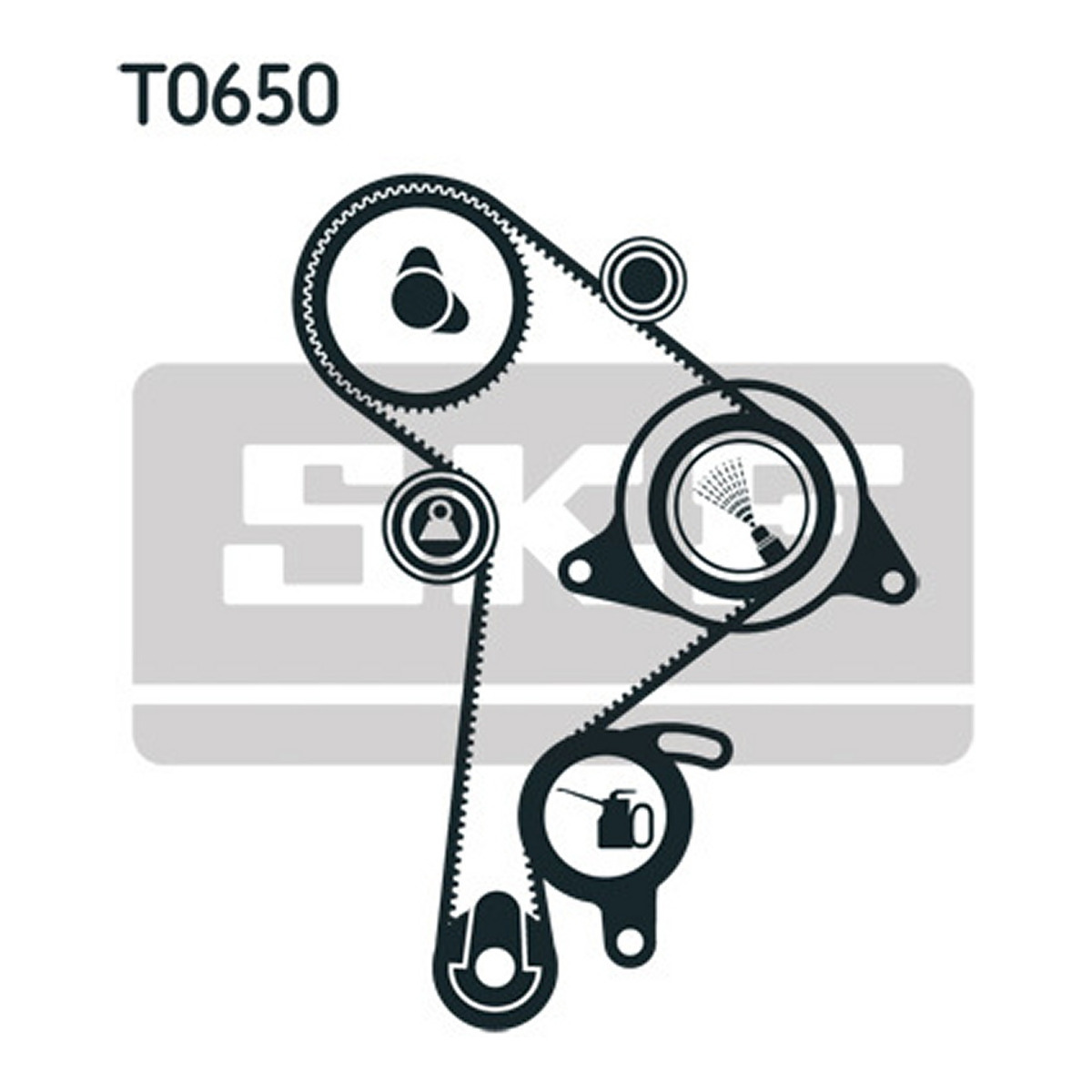 Комплект ГРМ (ремінь + ролик) AUDI 80 B4, A4 B5, A6 C4, A6 C5, CABRIOLET B3, FORD GALAXY I, SEAT ALHAMBRA, CORDOBA, CORDOBA VARIO, IBIZA II, TOLEDO I, VW CADDY II, GOLF III 1.9D/1.9DH 08.91-01.04