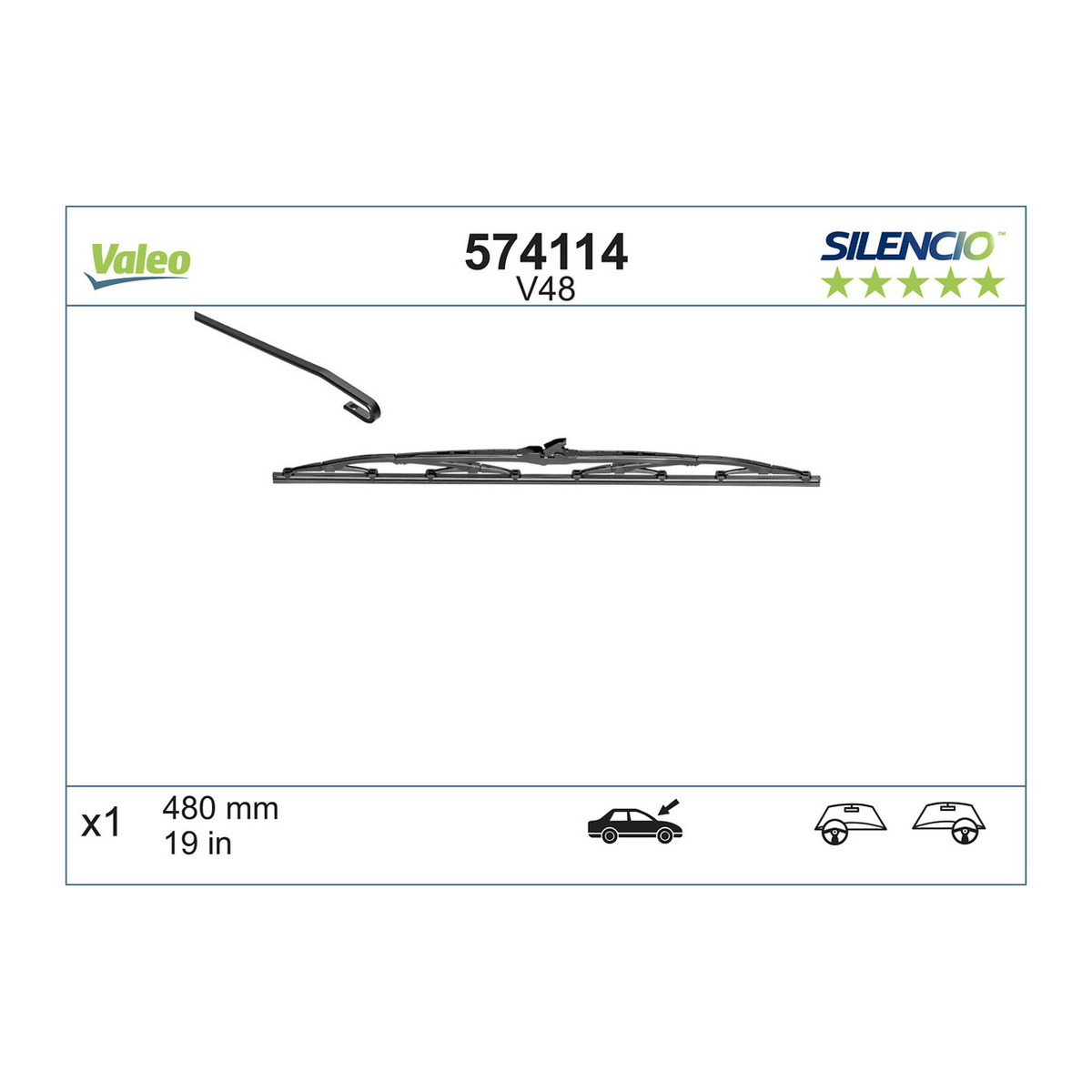 Щетка стеклоочистителя (480mm) Daewoo Lanos/Nubira/Chevrolet Lacetti 97-