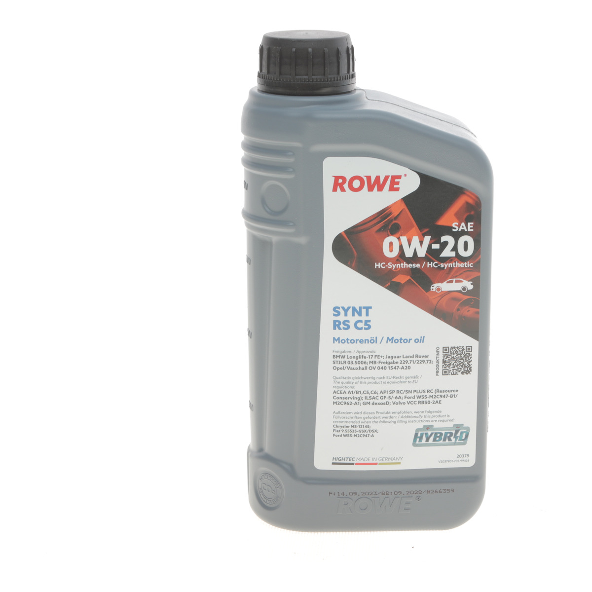 Олива 0W20 HIGHTEC SYNT RS C5 (1L) (MB 229.72/BMW LL-17 FE+/Ford WSS-M2C947-A/B1) ROWE