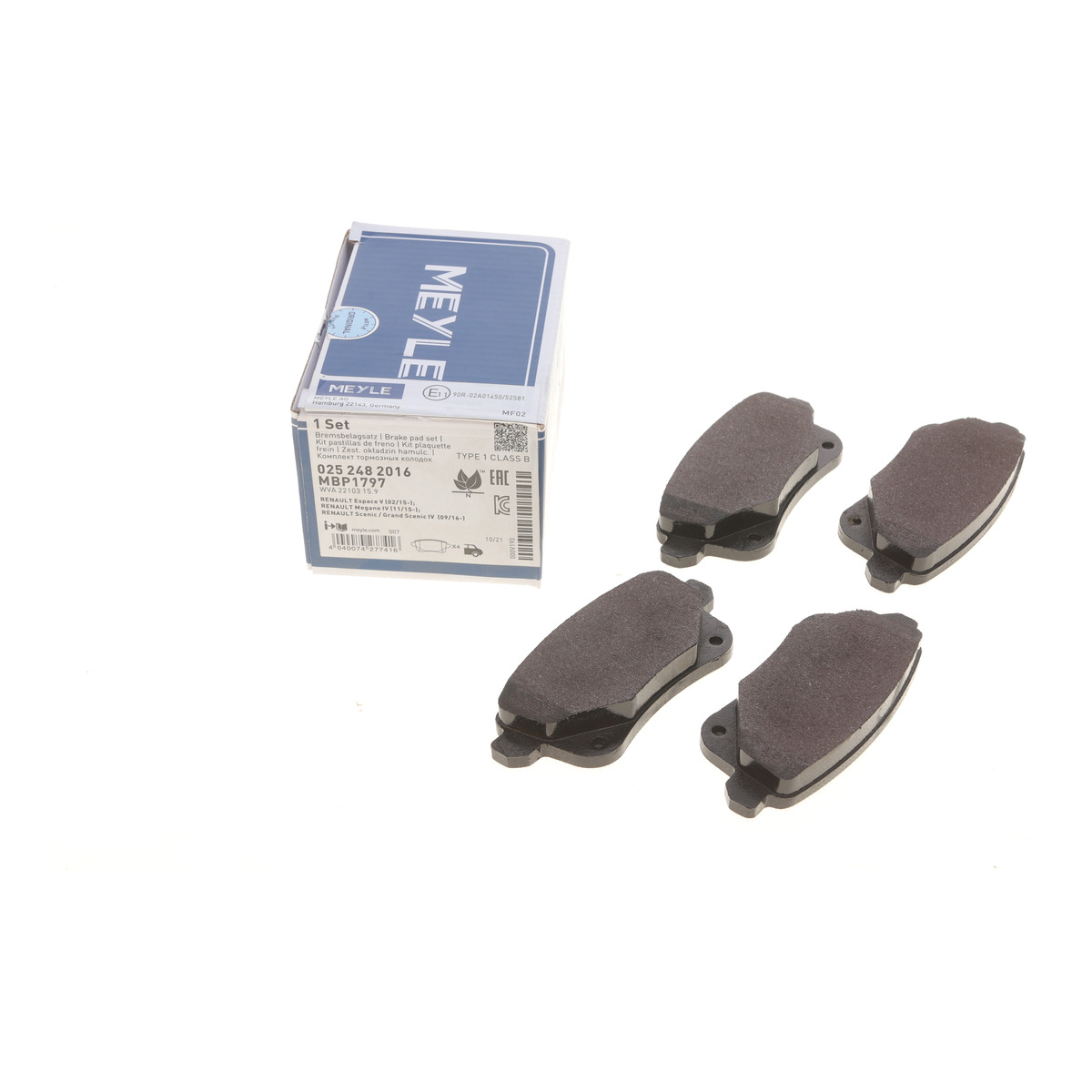 Колодки тормозные (задние) Renault Megane IV/Scenic IV/Grand Scenic IV/Espace/Talisman 16-