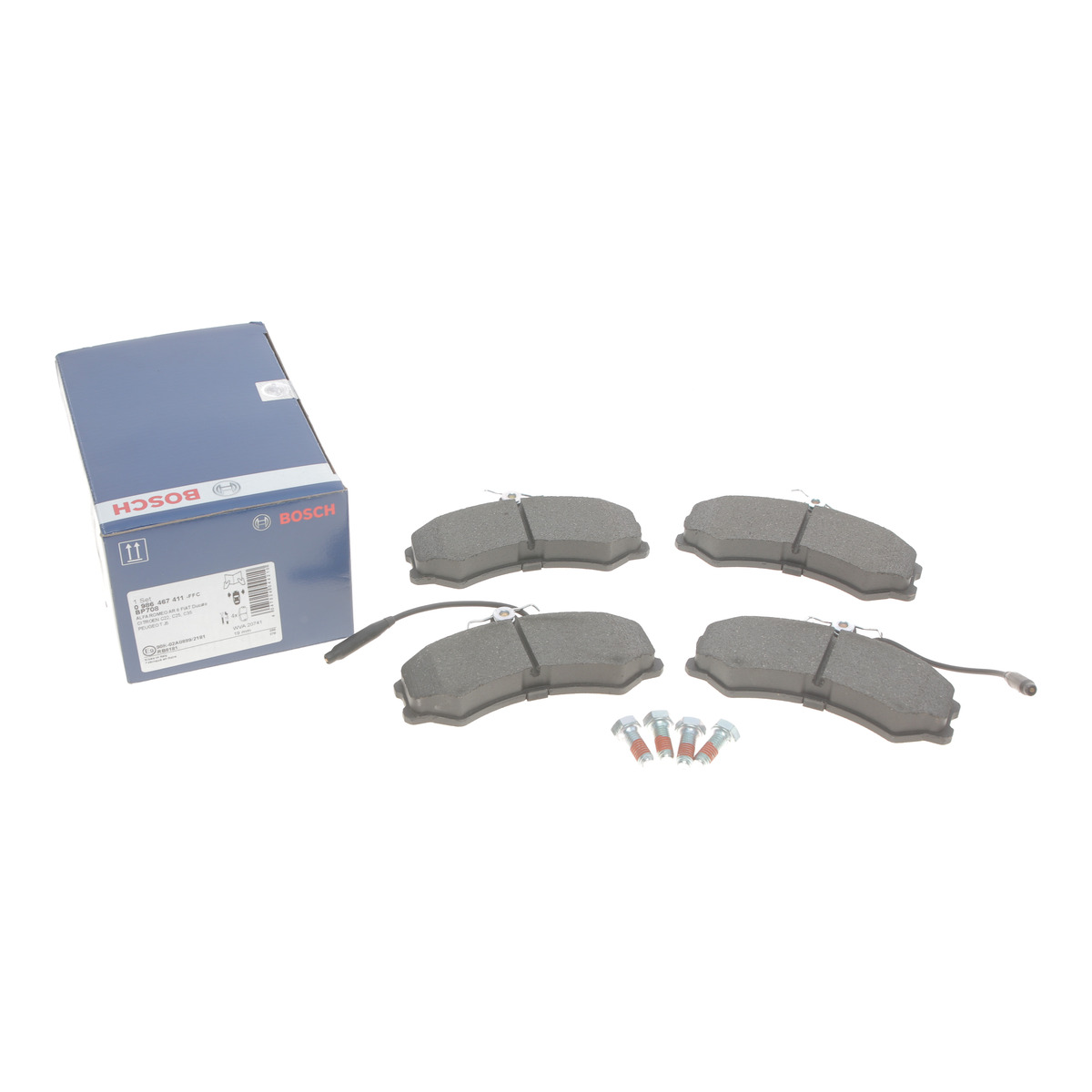 Колодки гальмівні (передні) Citroen C25/Fiat Ducato/Peugeot J5 81-94 (+датчики) Bosch