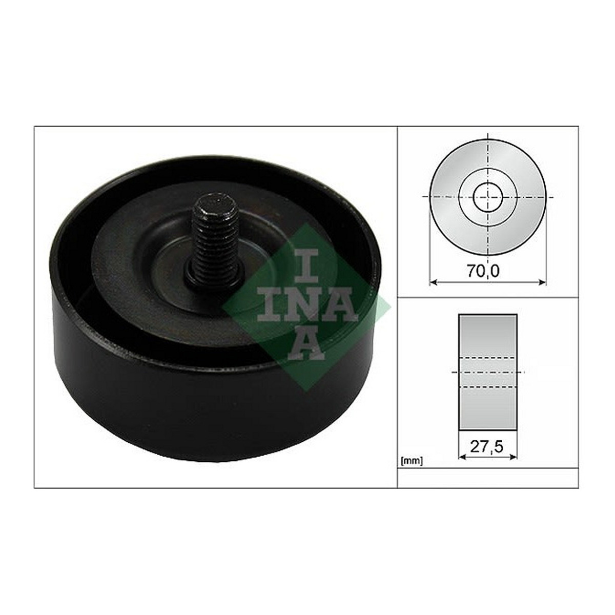 Ролик генератора Hyundai Tucson/Santa Fe 2.0/2.2CRDi 04-12 (70x27.5) (паразитний) Schaeffler INA