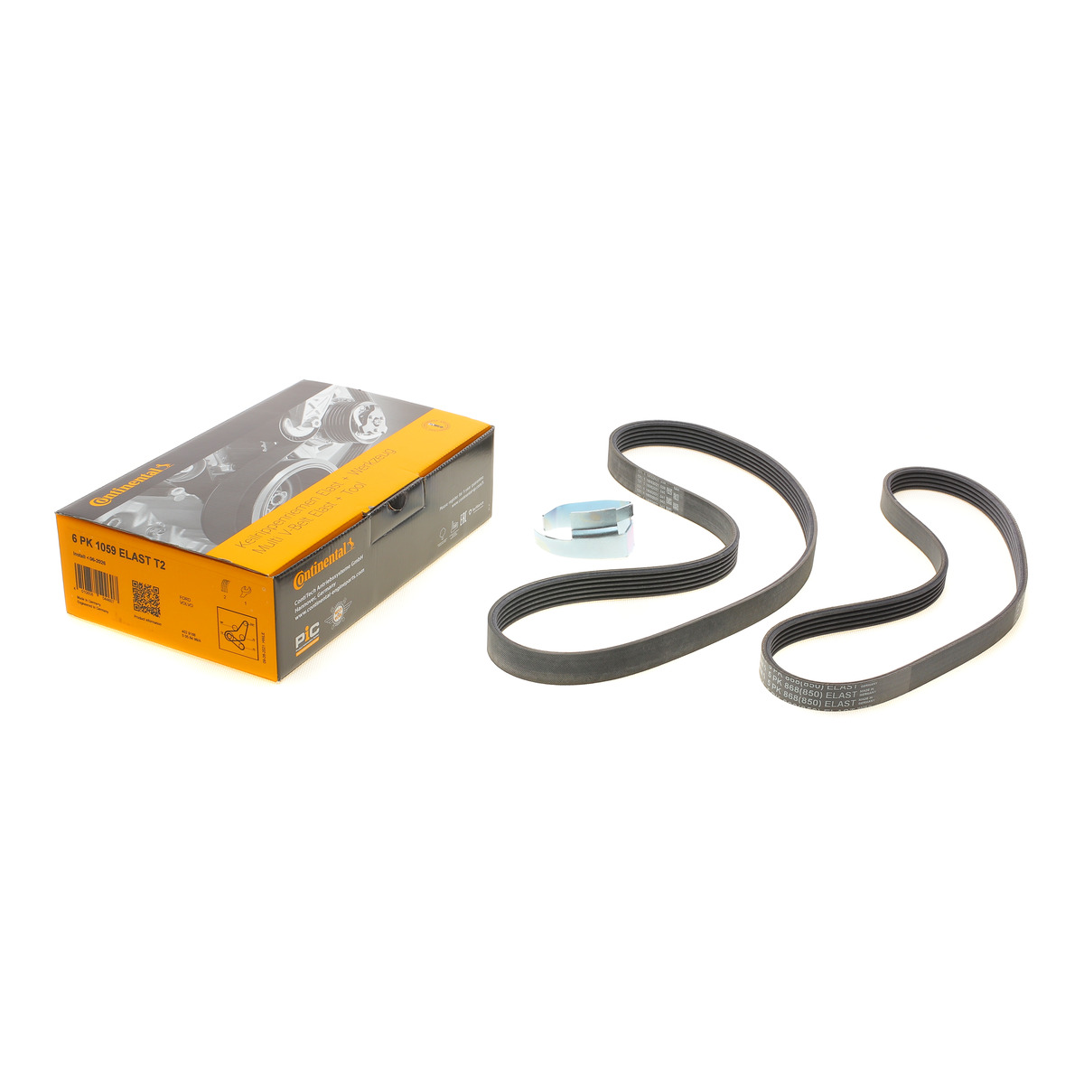 (к-кт 2шт) Ремень генератора Ford Focus 1.4/1.6i 03-/Volvo C30/S40/V50 1.6 05-12 (6PK1059+5PK868)
