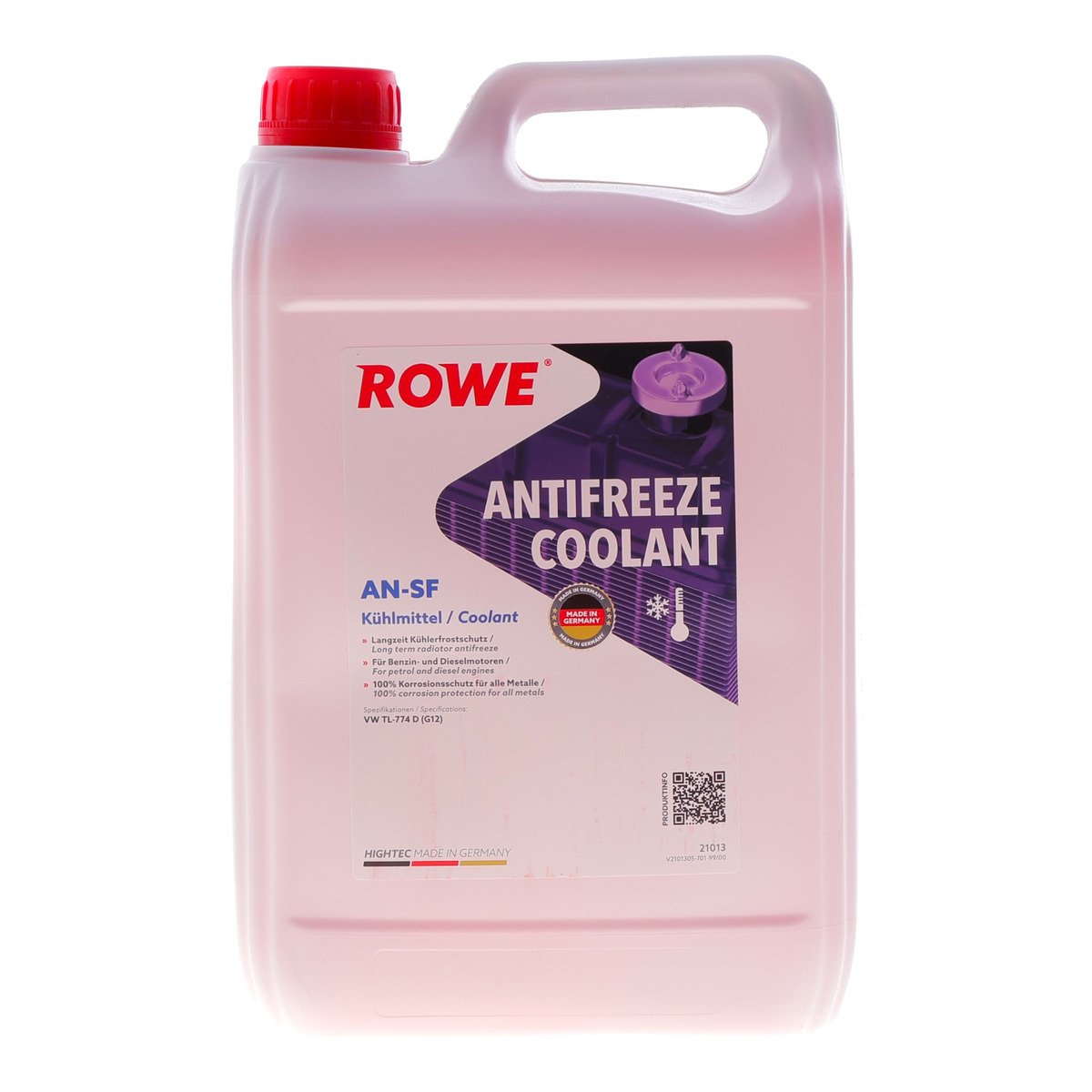 Антифриз (червоний) G12 HIGHTEC ANTIFREEZE COOLANT AN-SF (5L) (концентрат) ROWE
