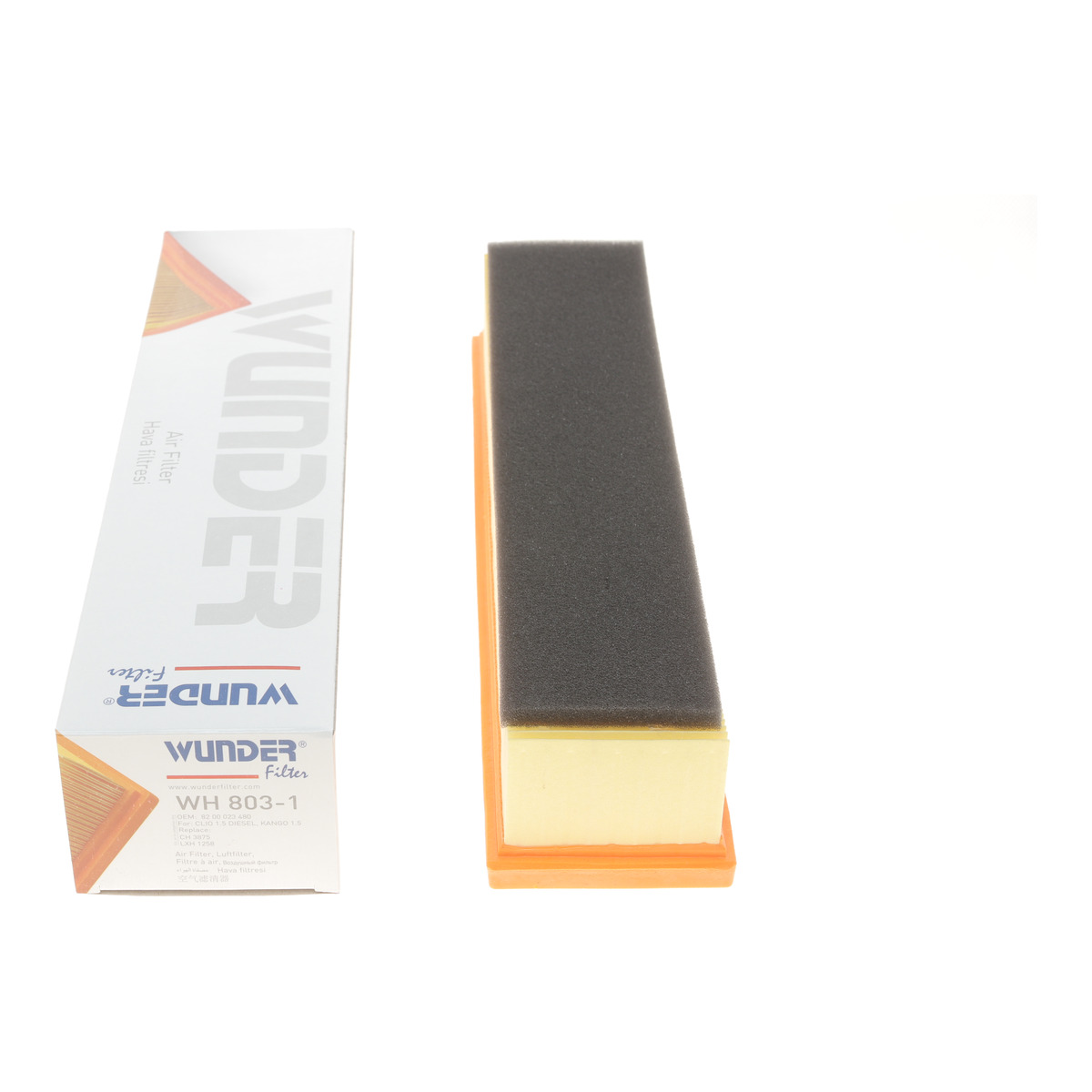 Фільтр повітряний Renault Kangoo 1.5dCi 01- (з поролоном) Wunder Filter