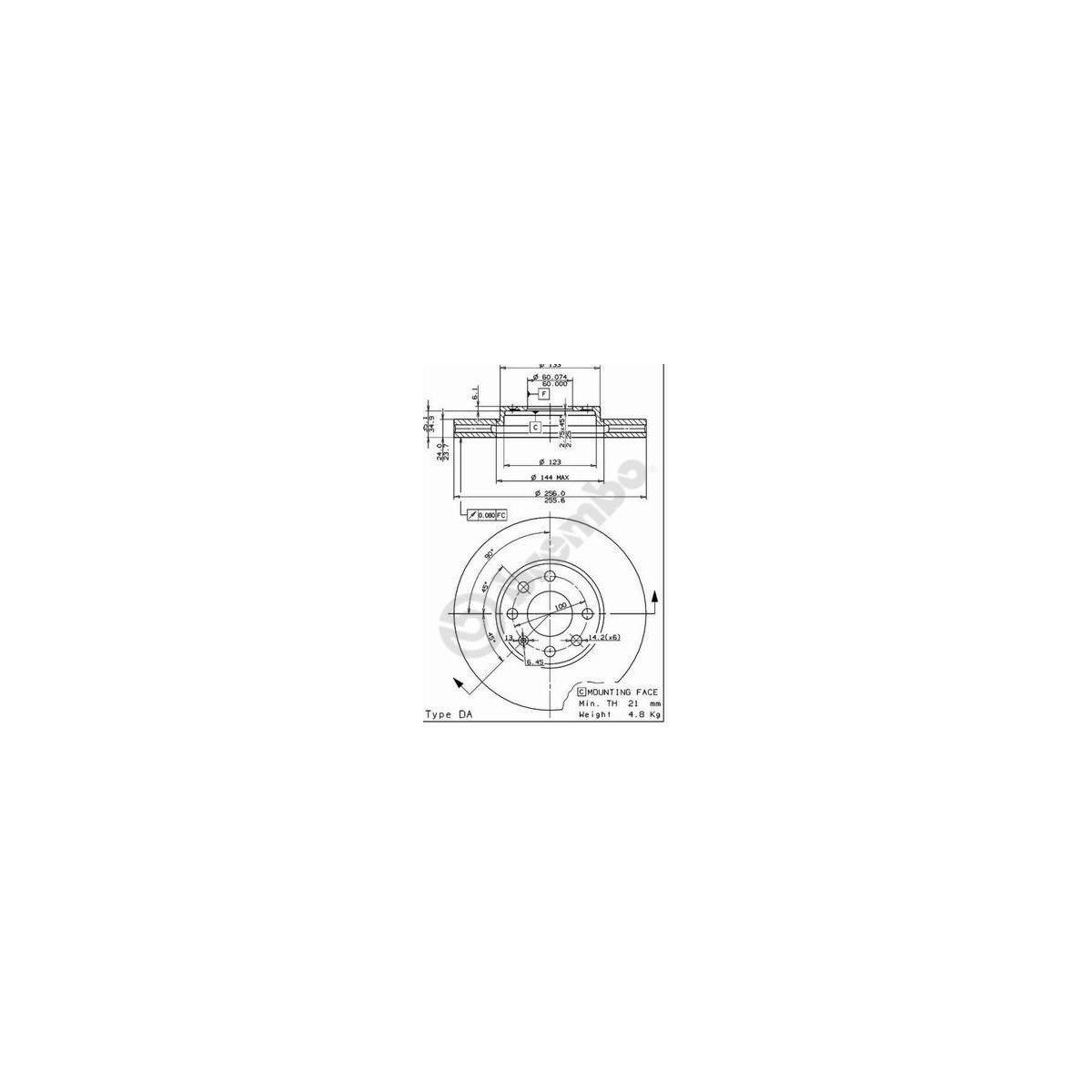 Гальмівний диск пер. Astra G 04-/Zafirta A 98- (256x41mm)