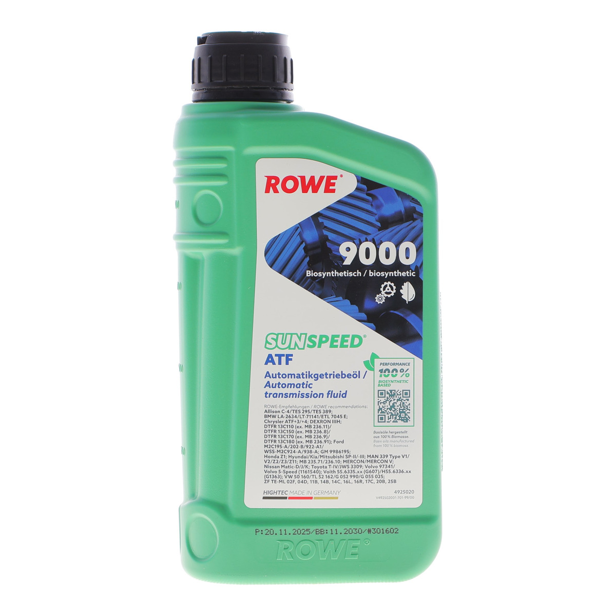 Олива SUNSPEED ATF 9000 (1L) (DEXRON IIIH|MB 235.71|MB 236.10) ROWE