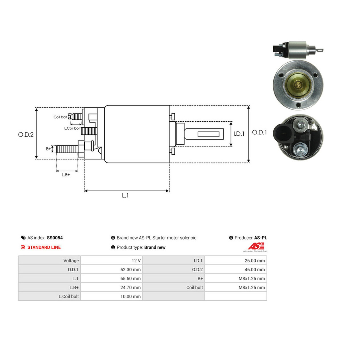 Реле стартера втягуюче VW Caddy/Golf 1.2TSI/1.6 04-15 AS
