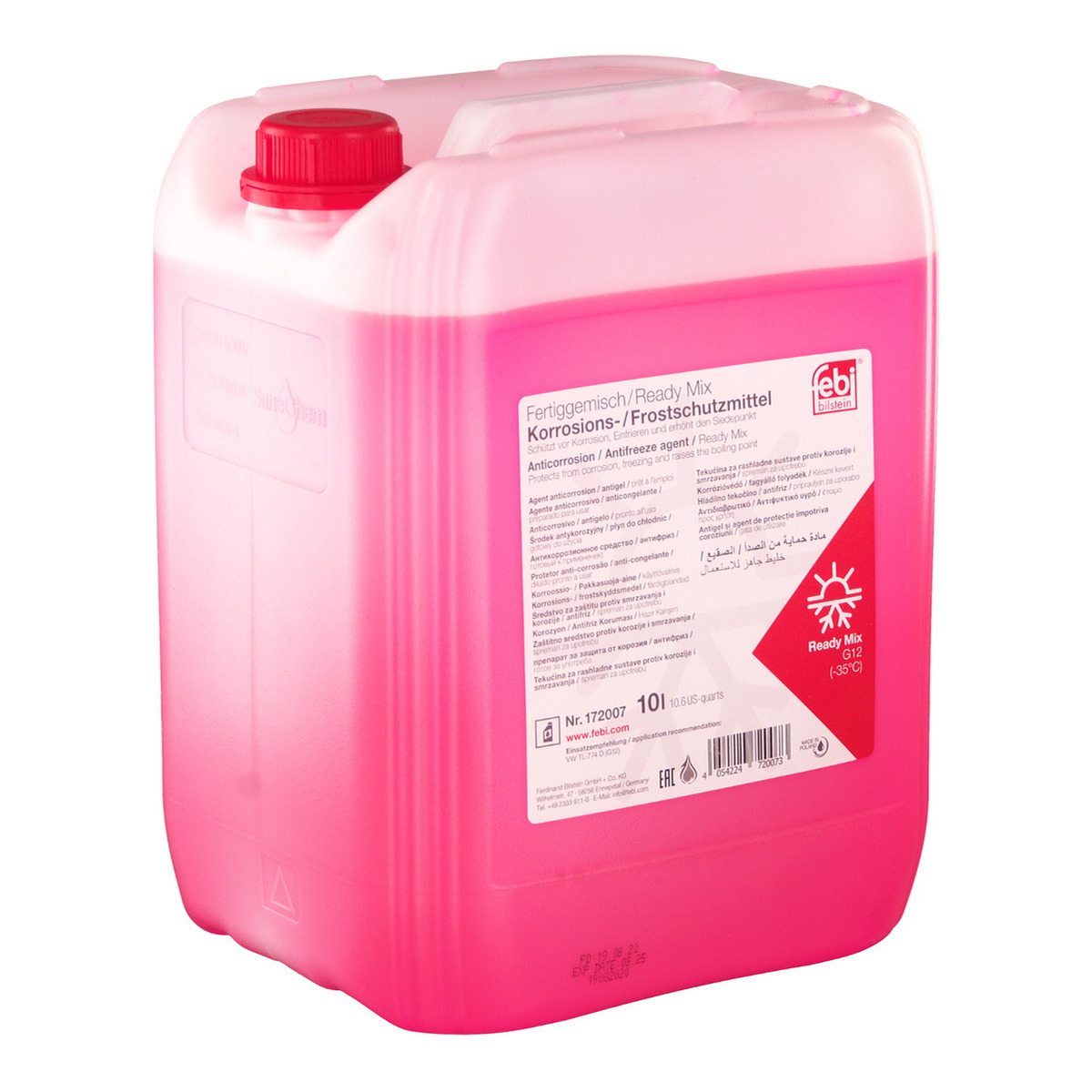 Антифриз (красный) G12 Readymix (-35°C готовый к применению) (10L)