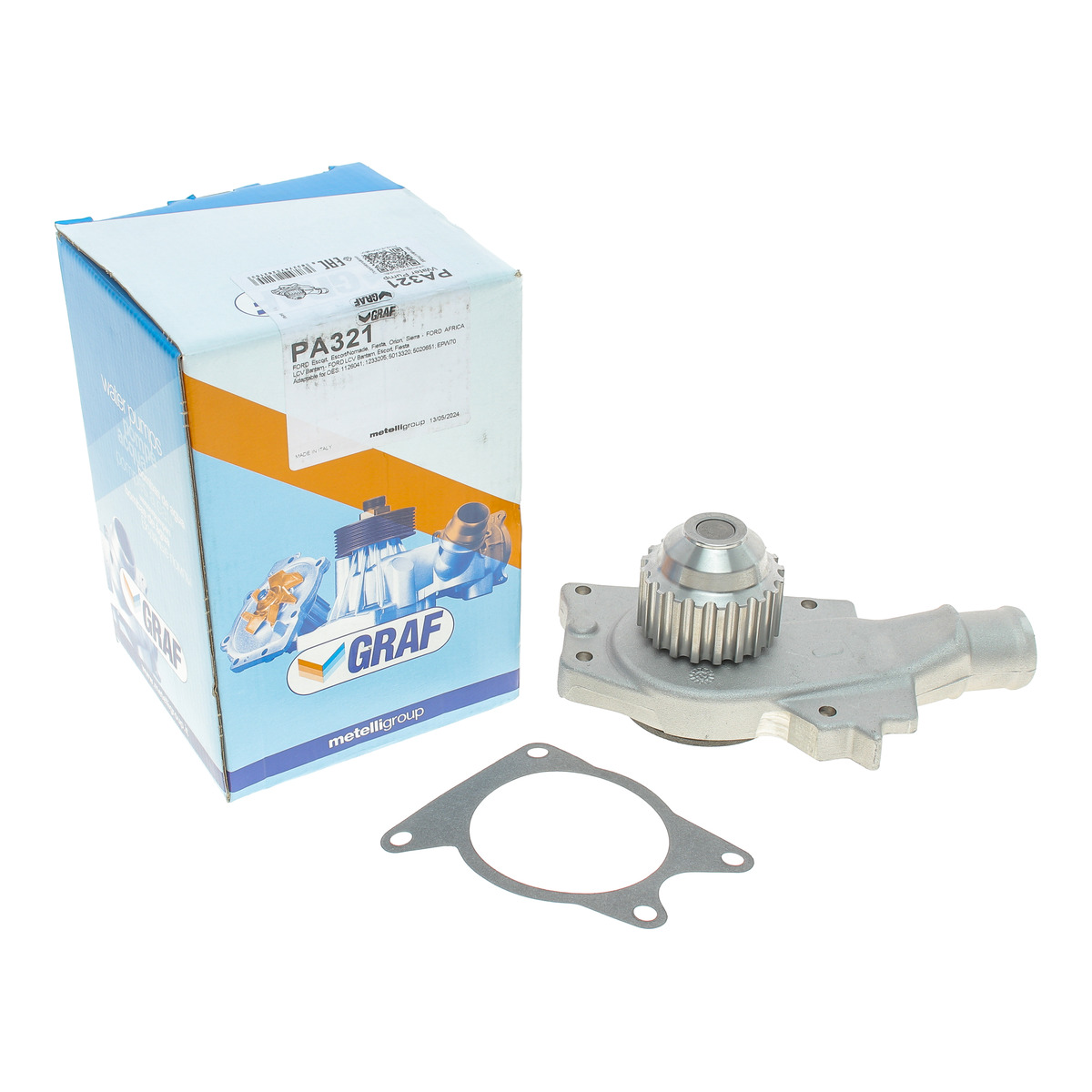 Помпа води Ford Fiesta II/III/Escort III/IV/V/VI/VII 1.3/1.4/1.6 81-00 (20z) (B/B) (8 лоп.) GRAF