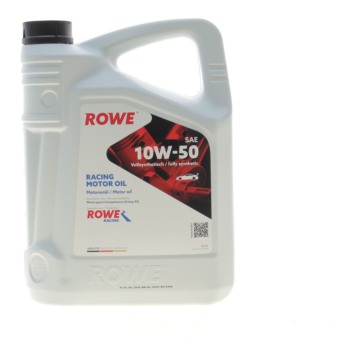 Олива 10W50 HIGHTEC RACING MOTOR OIL (5L) ROWE