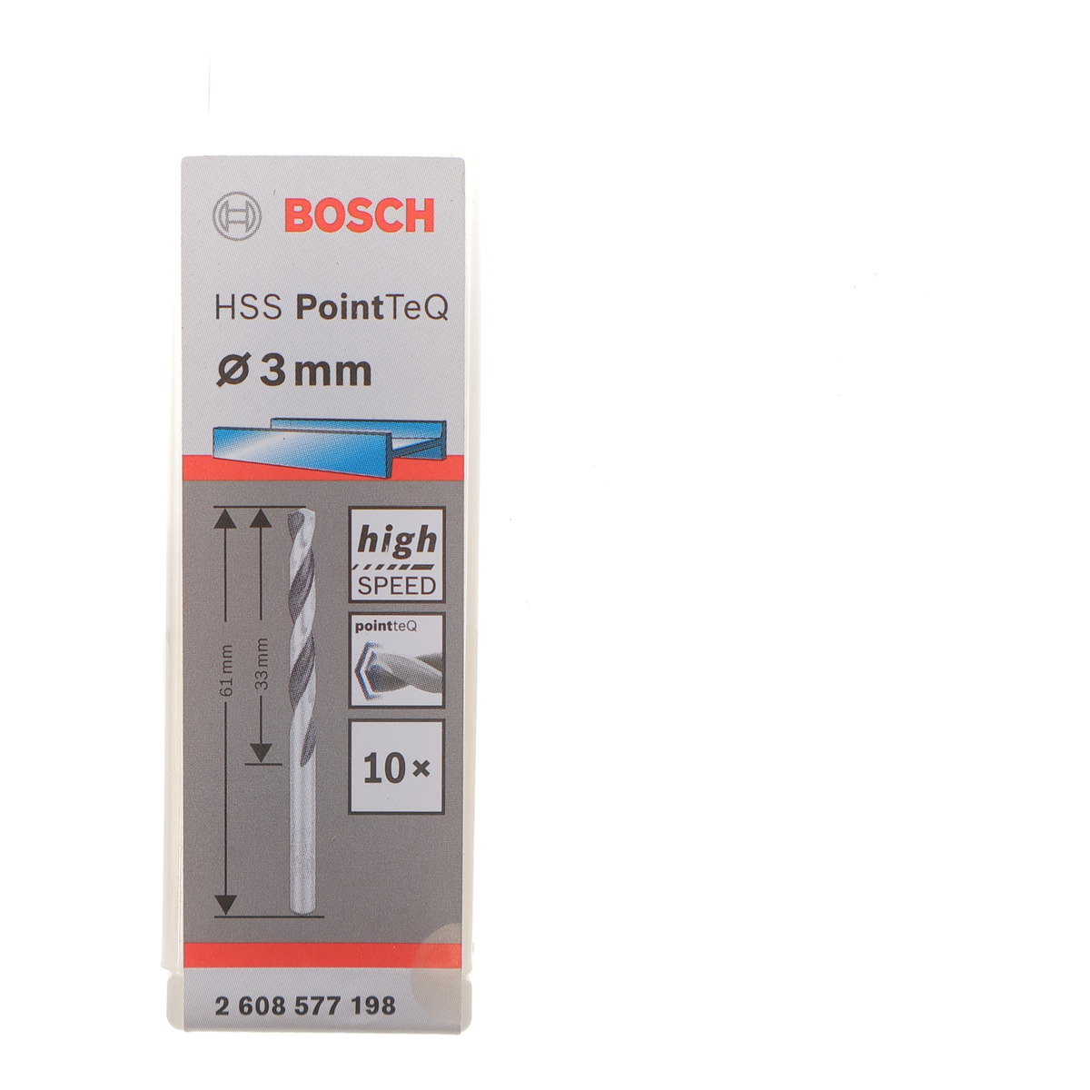 Свердло HSS PointTeQ Ø3 мм (10шт) Bosch