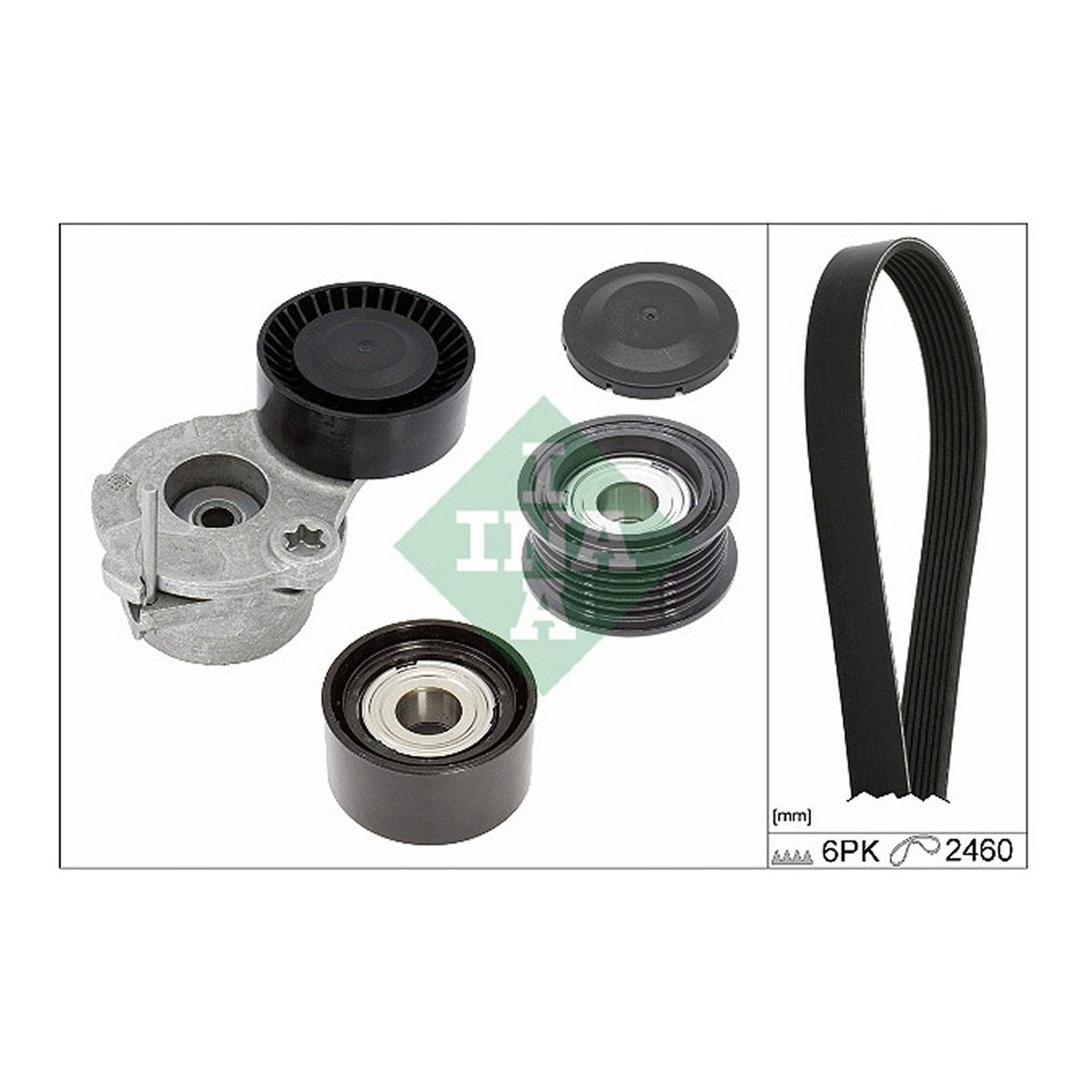 Комплект ременя генератора Audi A4/A5/A//Q7/Q8 15-/VW Touareg 3.0TDI 18- (6PK2460) Schaeffler INA