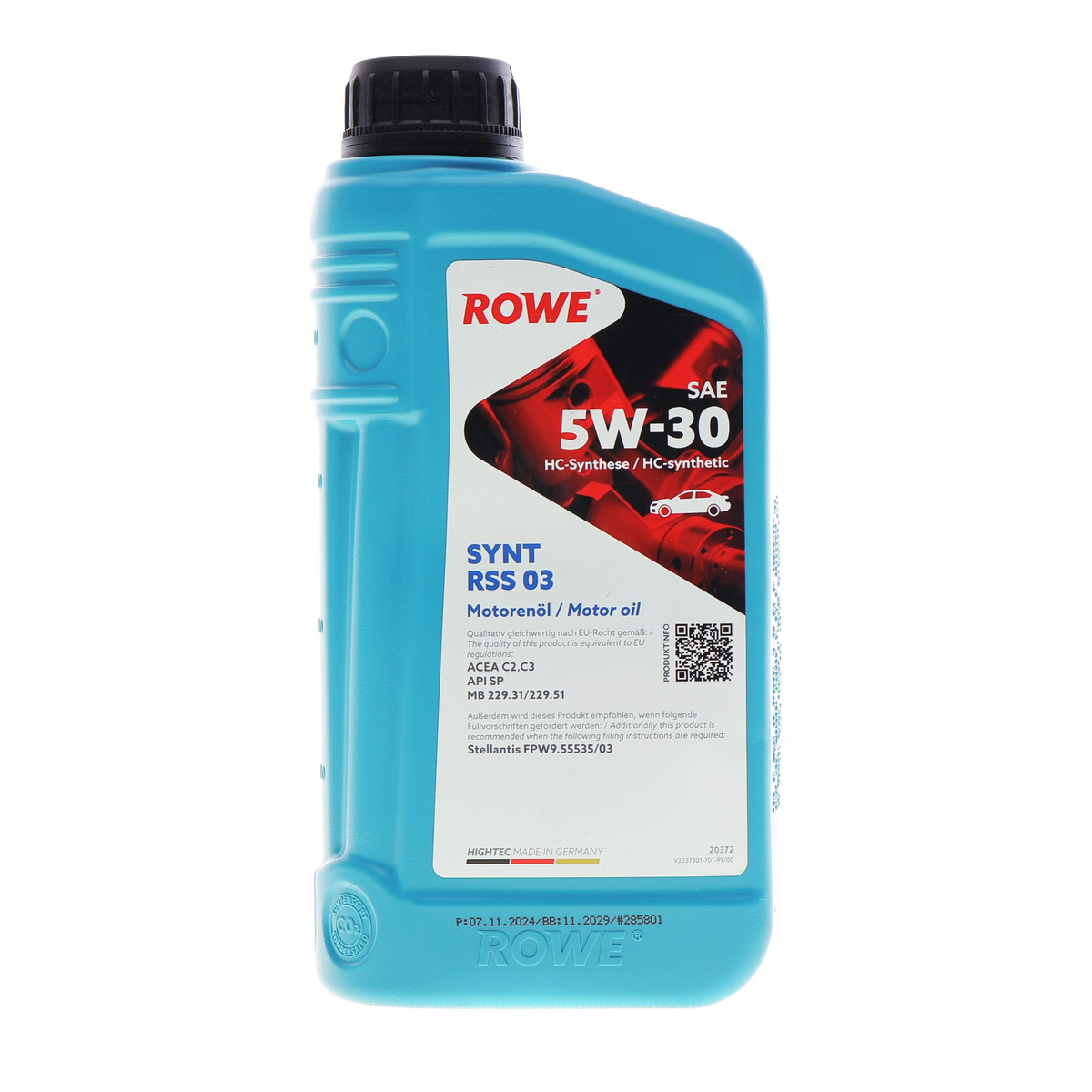 Олива 5W30 HIGHTEC SYNT RSS 03 (1L) (MB 229.31/229.51) (ACEA C2/C3/API SP/FPW9.55535/03) ROWE