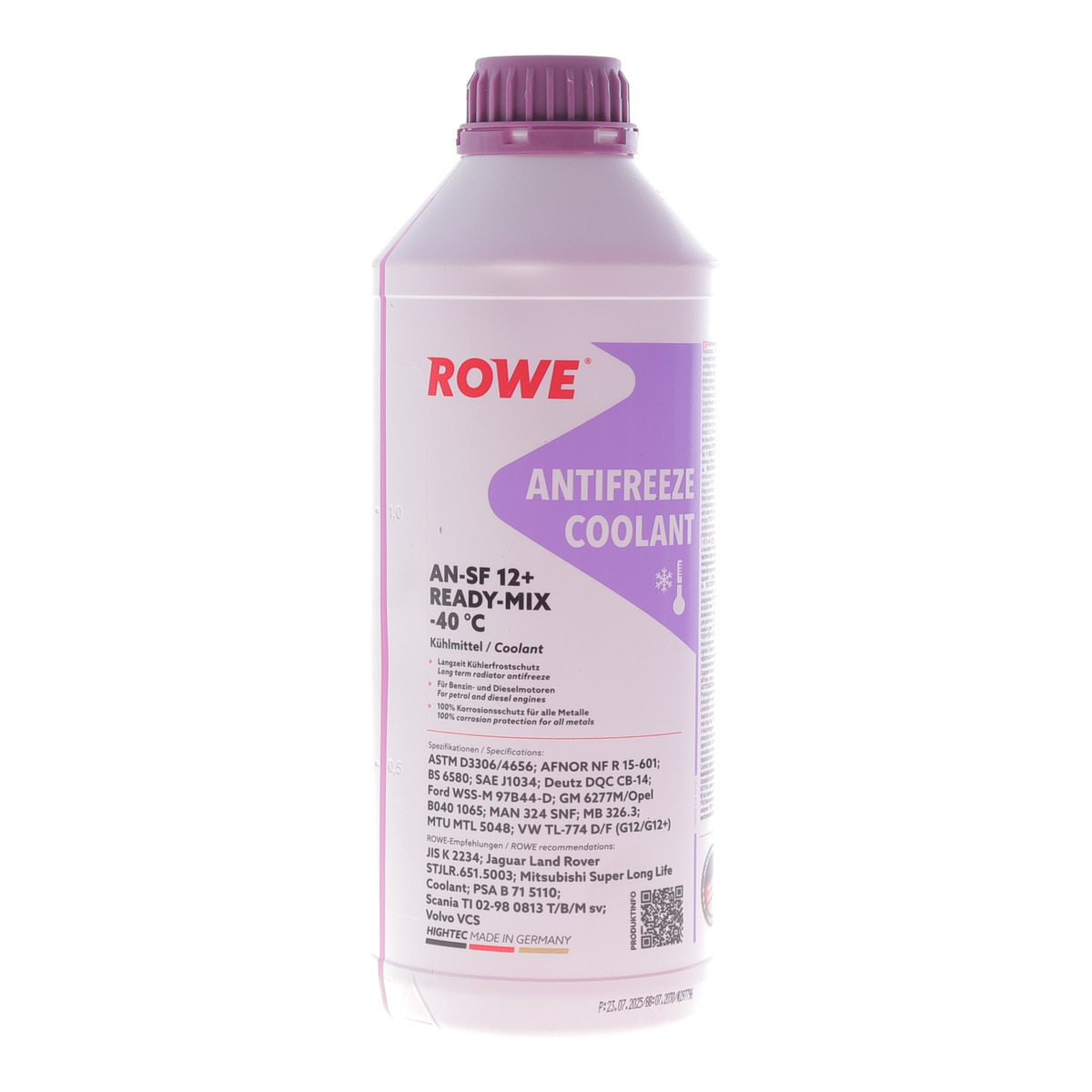 Антифриз (фіолетовий) G12/G12+ (1.5L) AN-SF 12+ READY-MIX -40°C HIGHTEC ANTIFREEZE ROWE