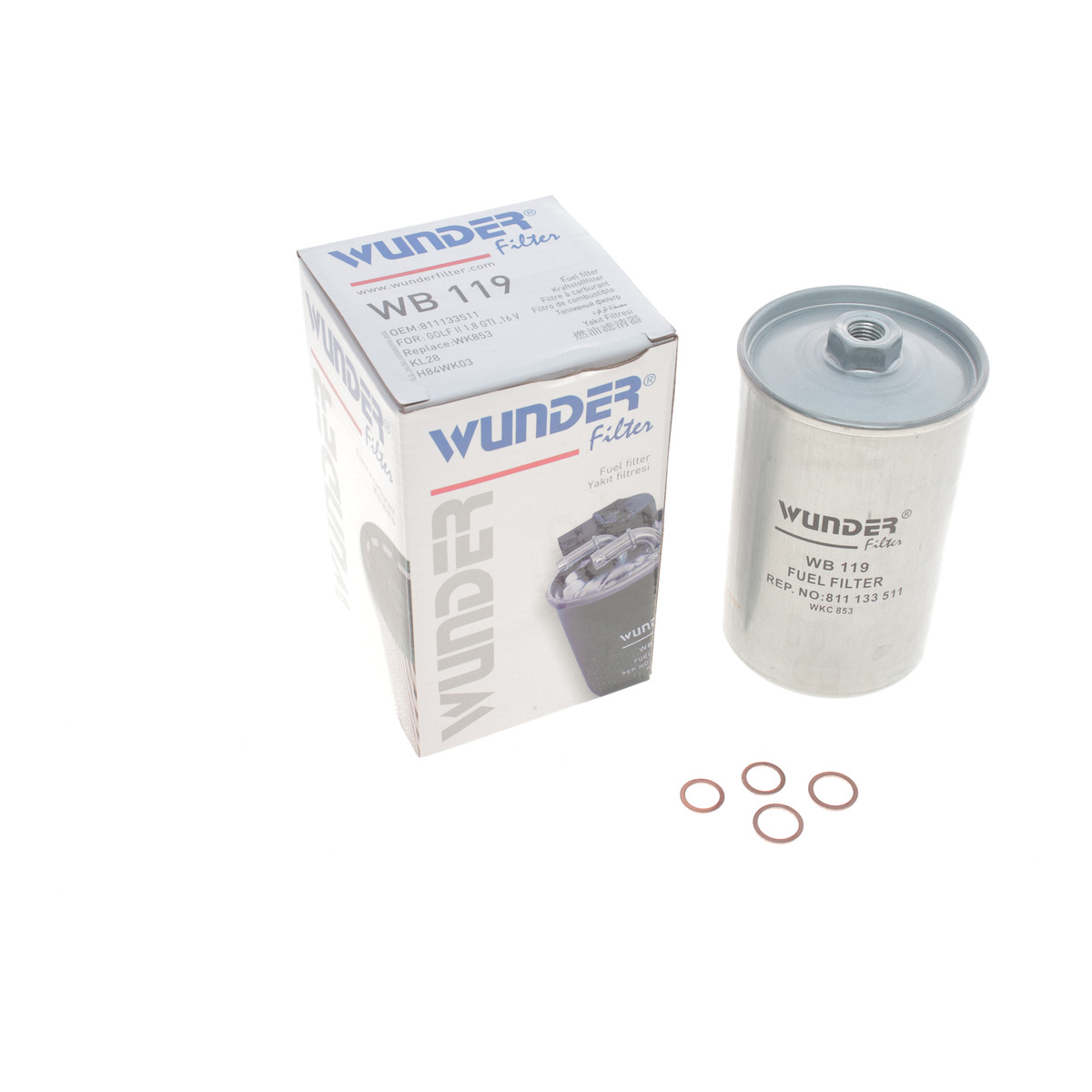Фільтр паливний VW Golf II 1.8 GTI 16V 86- Wunder Filter