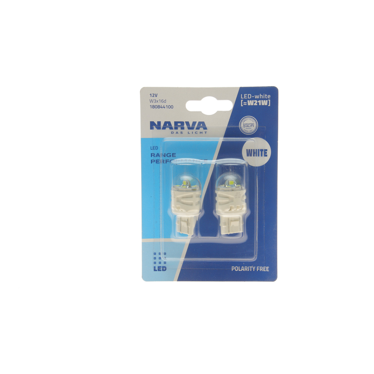 Автолампа W21W 12V 2.2W W3x16d LED (біла) (к-кт 2 шт.) Narva