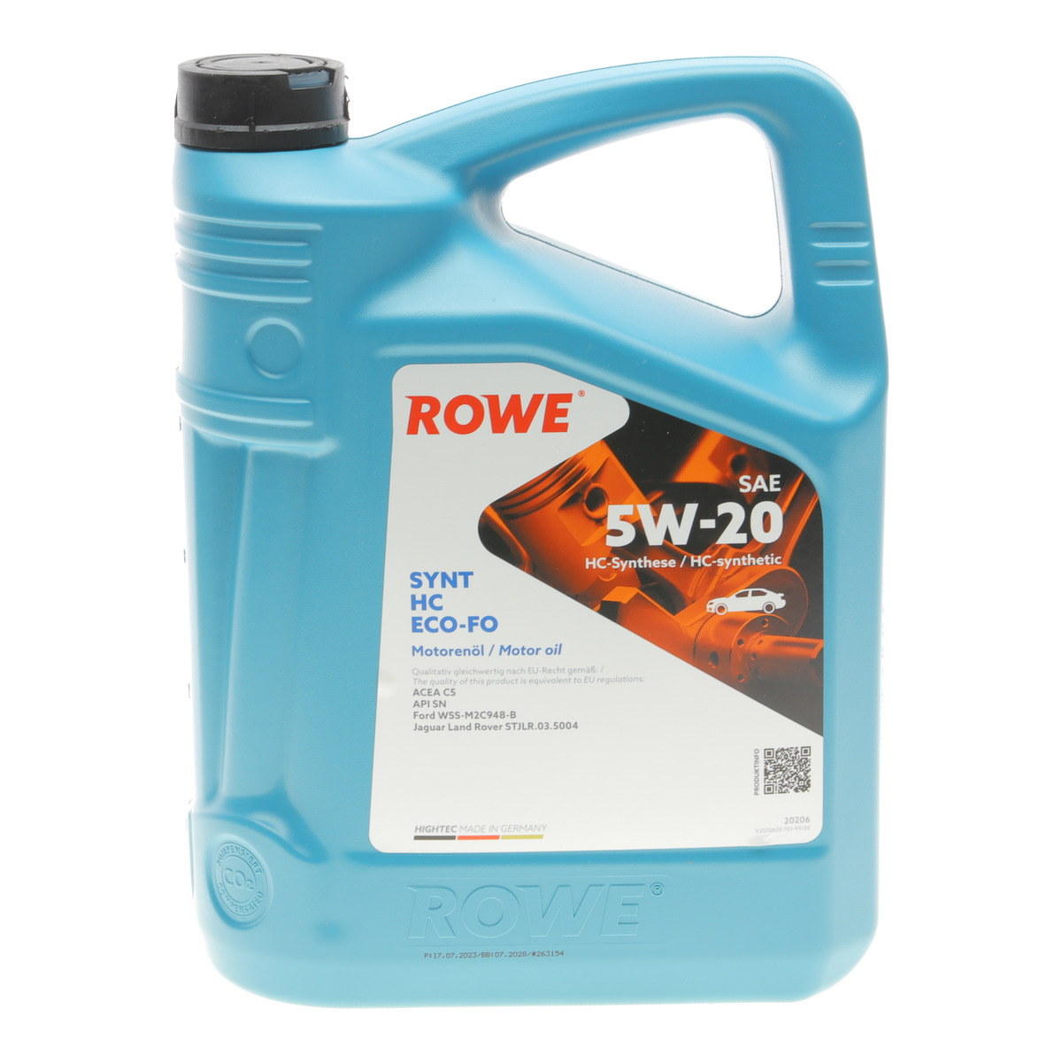 Олива 5W20 HIGHTEC SYNT HC ECO-FO (5L) (WSS-M2C948-B/STJLR.03.5004) (ACEA C5) (API SN) ROWE