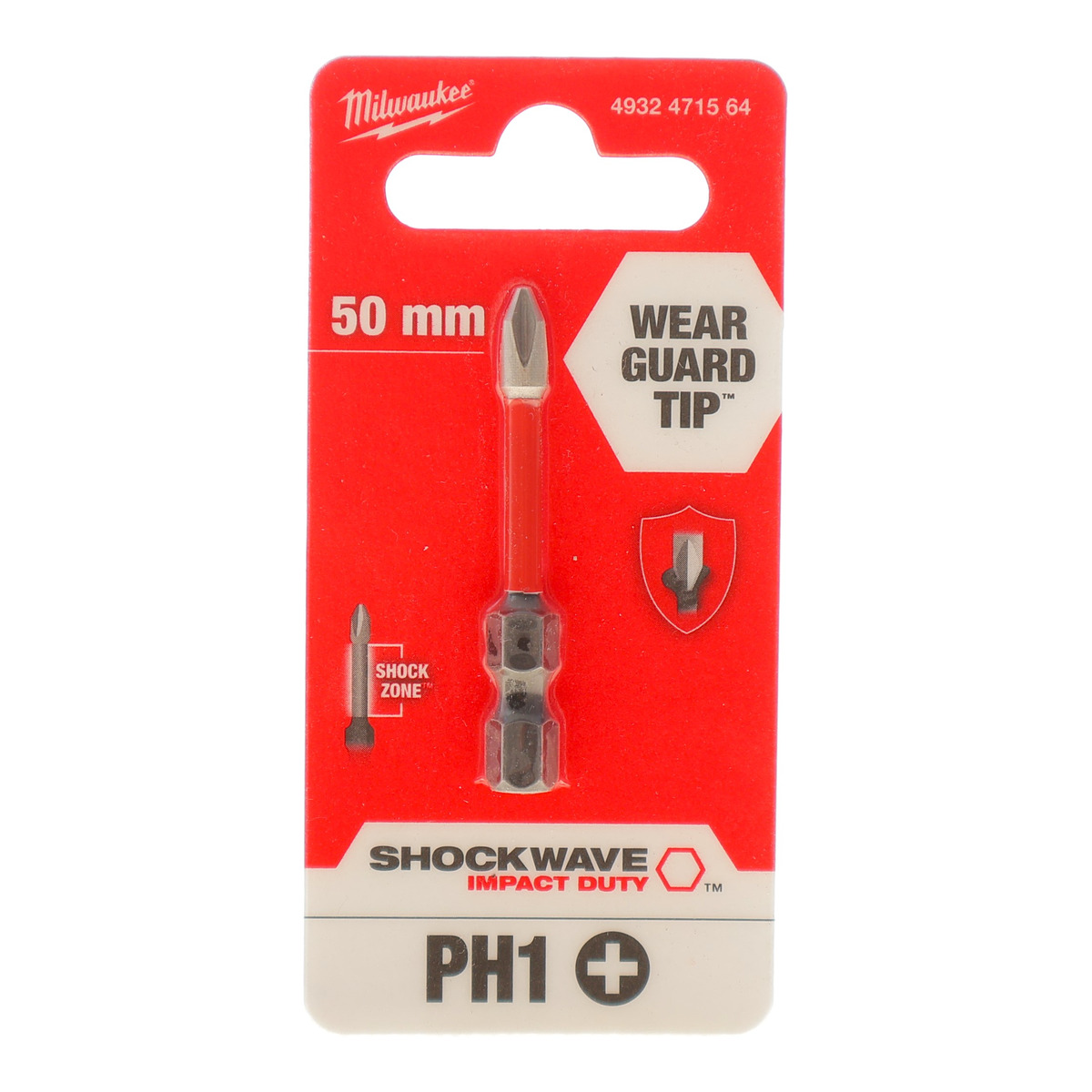 Біта SHOCKWAVE 1/4" PH1 x 50mm Milwaukee
