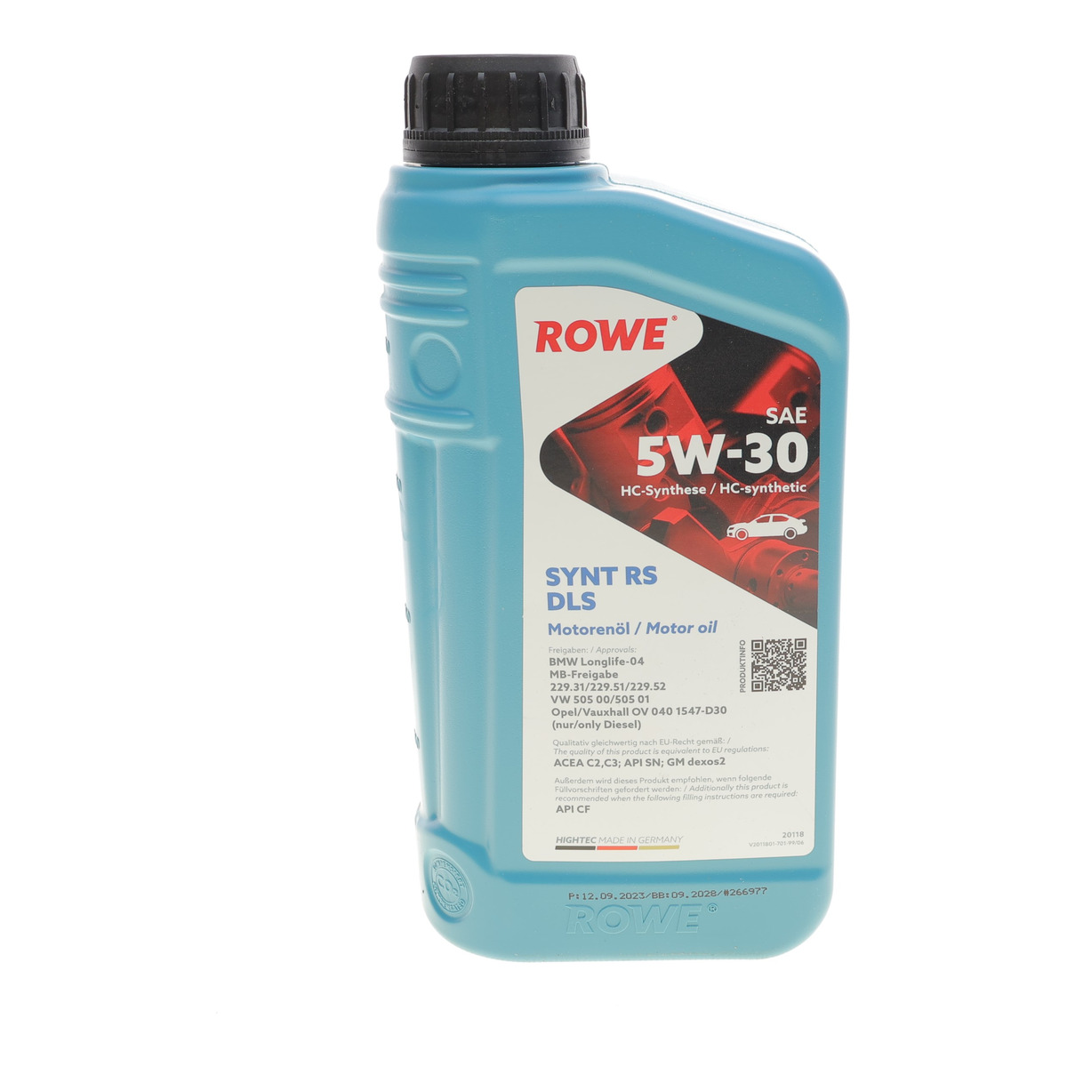 Олива 5W30 HIGHTEC SYNT RS DLS (1L) (MB 229.31/229.51/MB 229.52/BMW LL-04) (ACEA C2,C3/API SN/CF) ROWE
