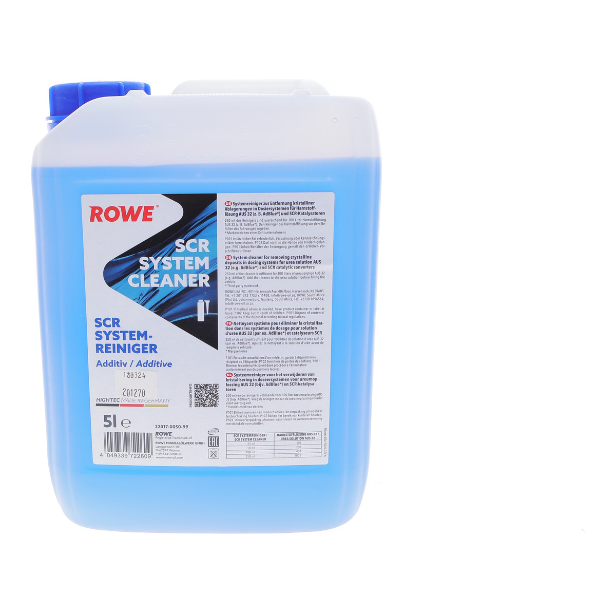 Очисник системи SCR (AdBlue) (5L) (1:400) ROWE