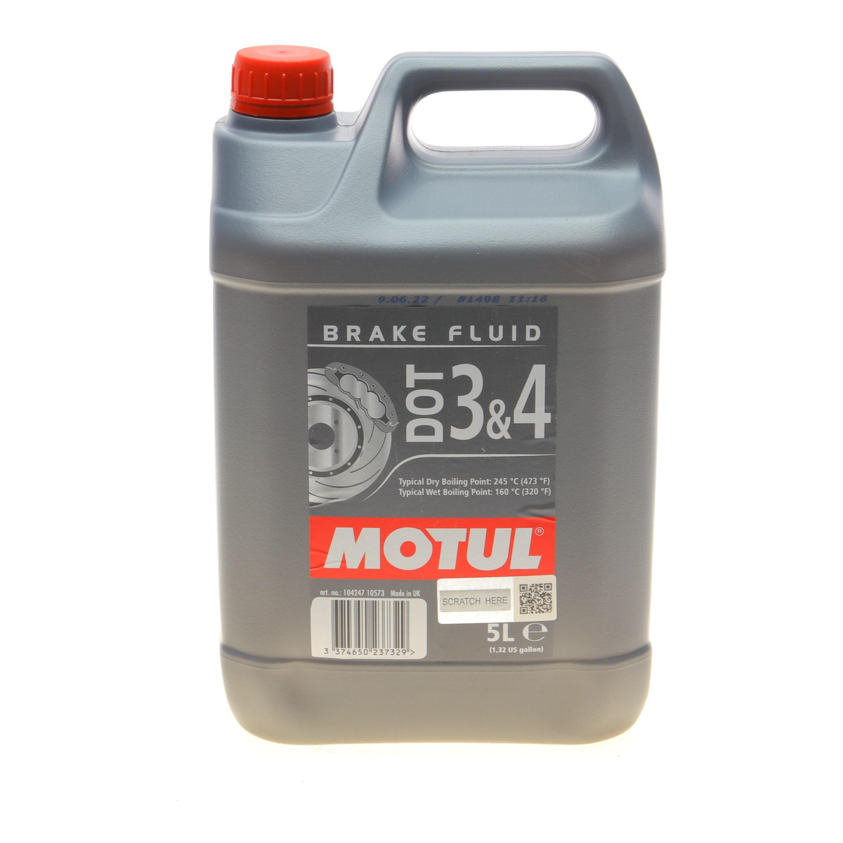 Рідина гальмівна DOT 3&4 (5L) (104247) Motul