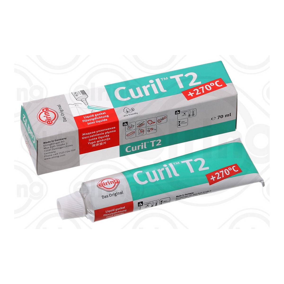 Герметик-клей Curil T2 (-55°C +250°C) 70мл (зелений) ELRING