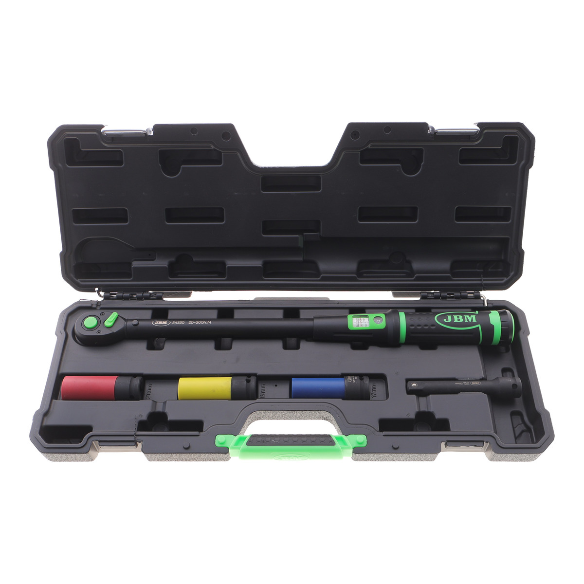 Ключ динамометричний 1/2" 20-200 Нм 540 мм (+ головки) JBM