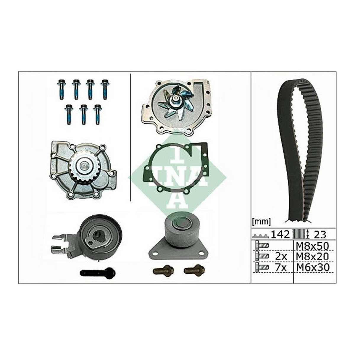Роликовий модуль натягувача ременя (ролик, ремінь, помпа) VOLVO INA (530 0467 30) Schaeffler INA