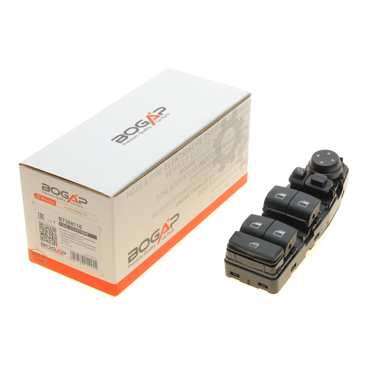 Кнопка склопідіймача (L) BMW X1 (E84) 09-15 N20/N46/N47/N52 (блок) BOGAP