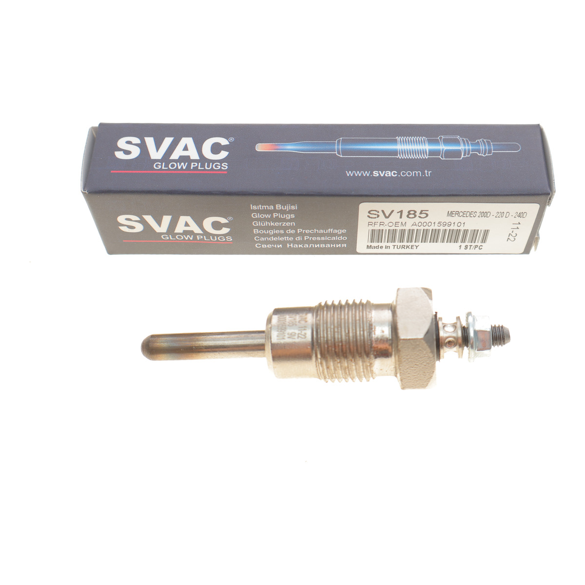 Свічка розжарювання MB OM615-617 (11V) (M18x1.5/10s) SVAC фото 2