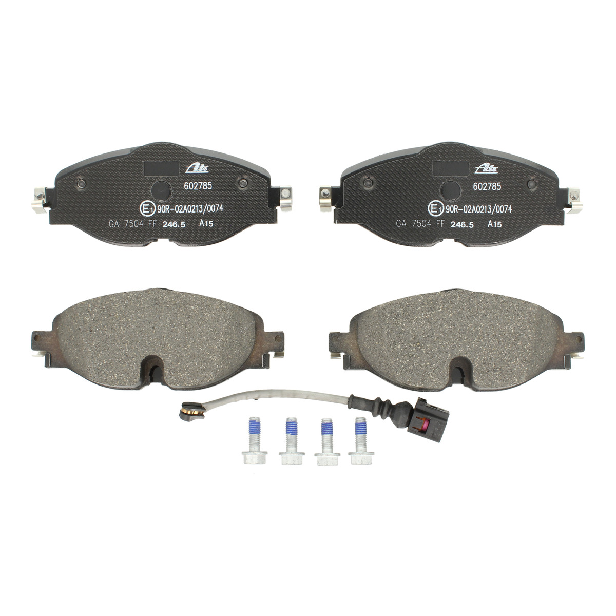 Колодки гальмівні (передні) Audi A3/Q2/Q3/Seat/Skoda Octavia/Kodiaq/VW Golf/Passat B8 12- (+датчик) (Lucas/TRW) ATE