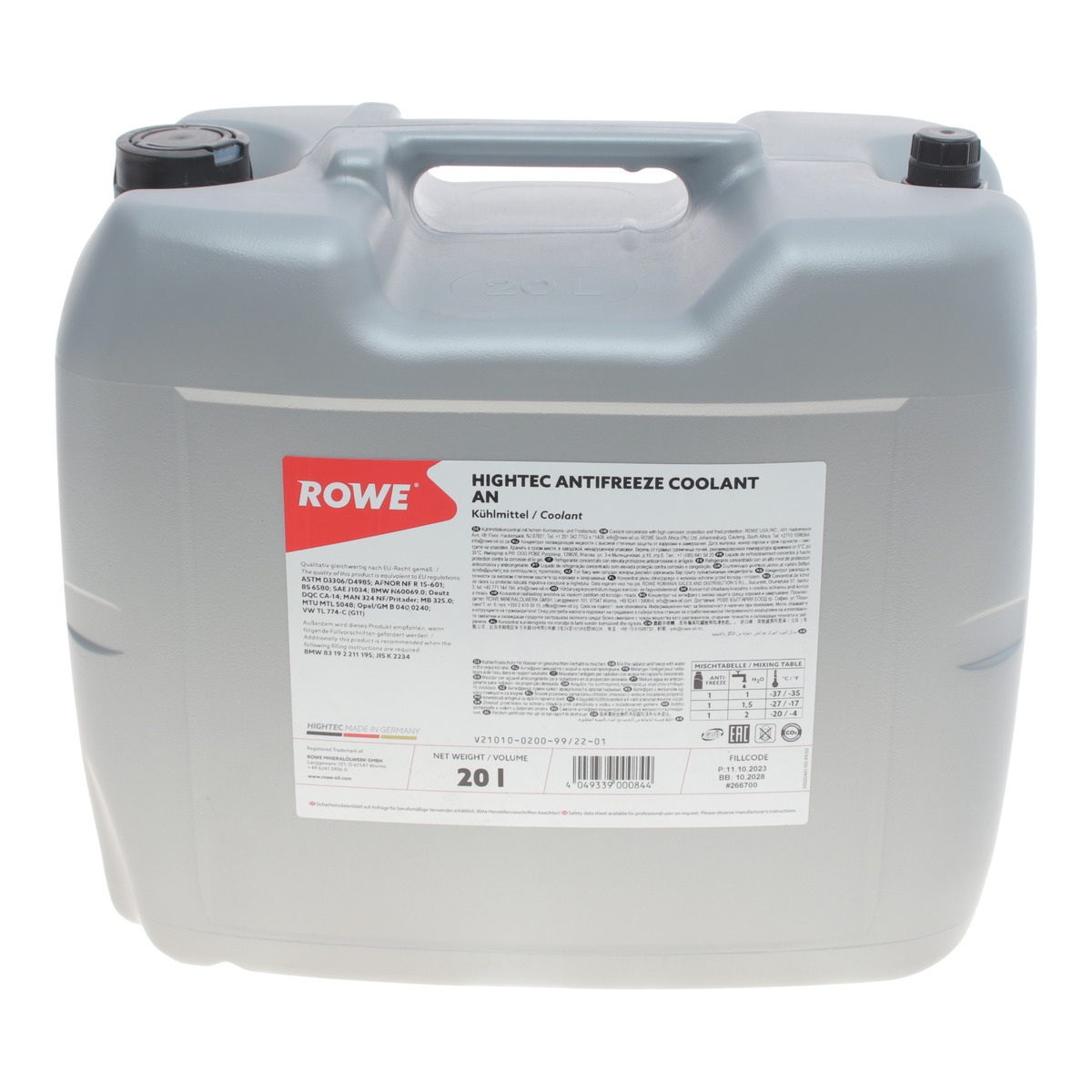Антифриз (синій) G11 (20L) HIGHTEC ANTIFREEZE AN (концентрат) ROWE