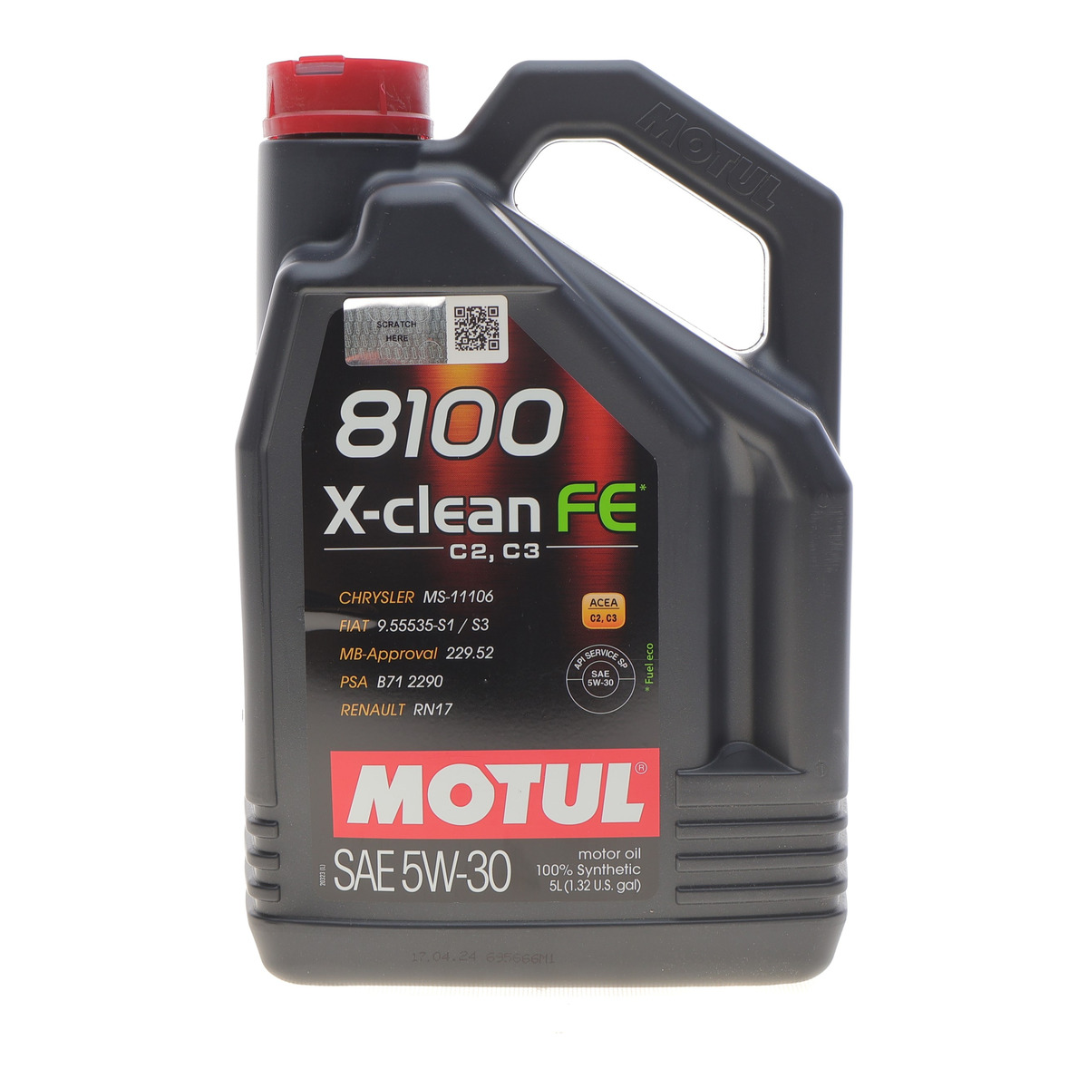 Олива 5W30 X-clean FE 8100 (5L) (ACEA C2/C3/API SP/MB229.52/PSA B71 2290/RN17) 112781 Motul