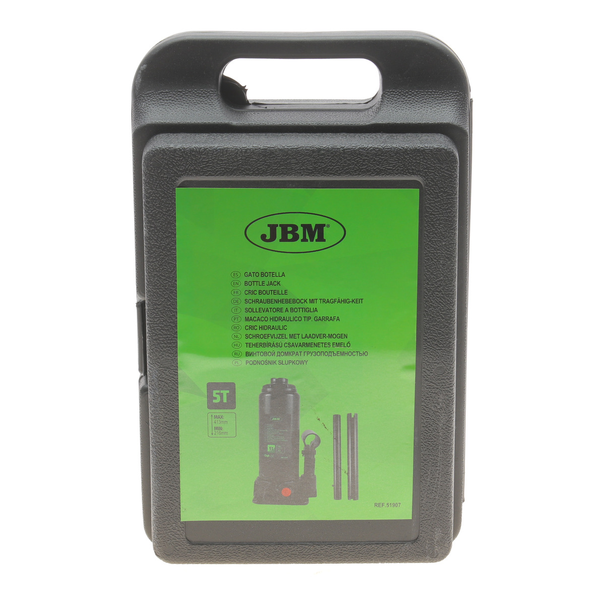 Домкрат пляшковий гідравлічний 5 т h=215-450 мм JBM